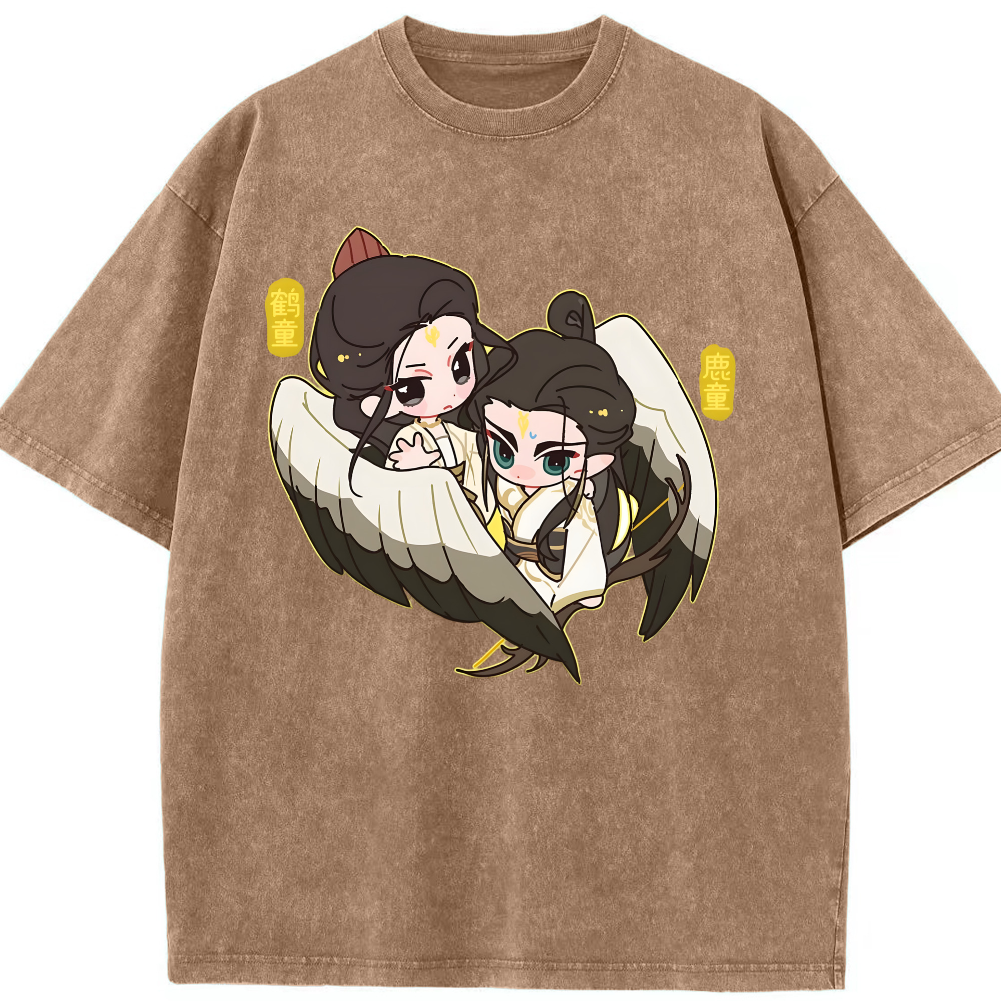（画像用） Ne Zha 2 ナタ 魔童の大暴れ 綿100% ヴィンテージ風 半袖Tシャツ（フロントプリント）