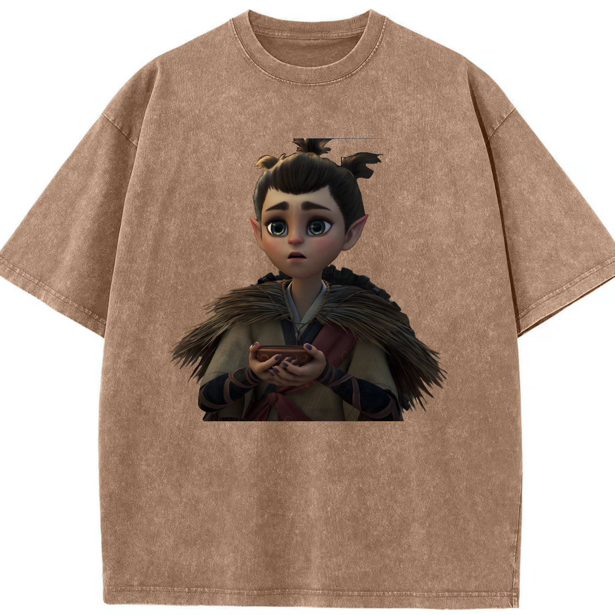 （画像用） Ne Zha 2 ナタ 魔童の大暴れ 綿100% ヴィンテージ風 半袖Tシャツ（フロントプリント）