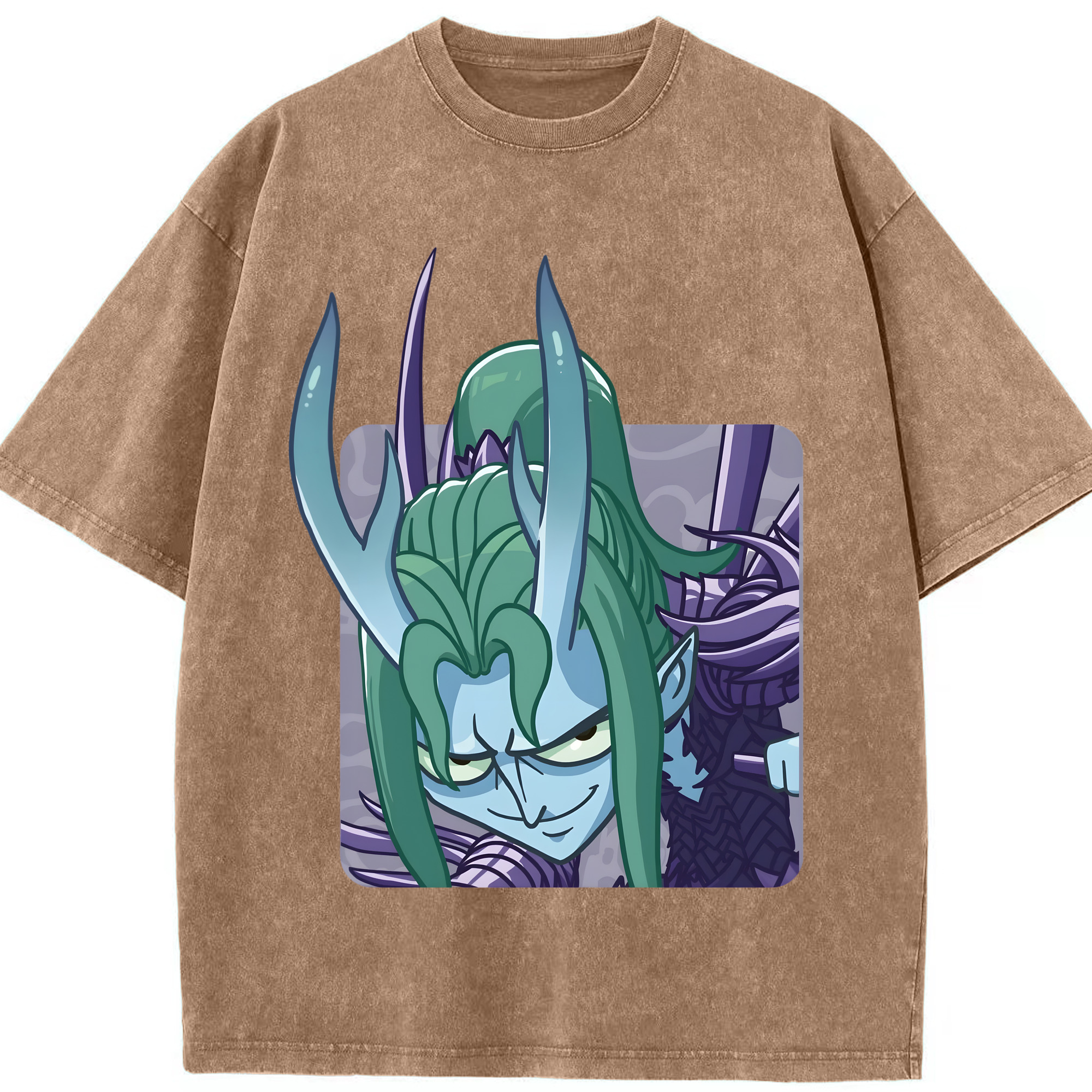 （画像用） Ne Zha 2 ナタ 魔童の大暴れ 綿100% ヴィンテージ風 半袖Tシャツ（フロントプリント）