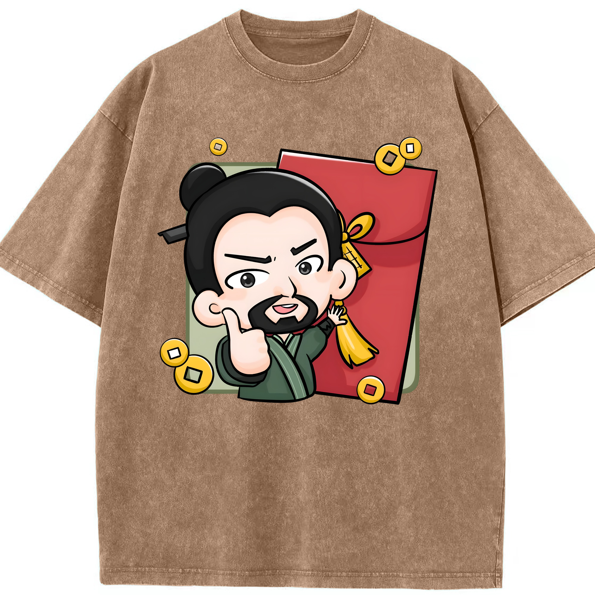（画像用） Ne Zha 2 ナタ 魔童の大暴れ 綿100% ヴィンテージ風 半袖Tシャツ（フロントプリント）
