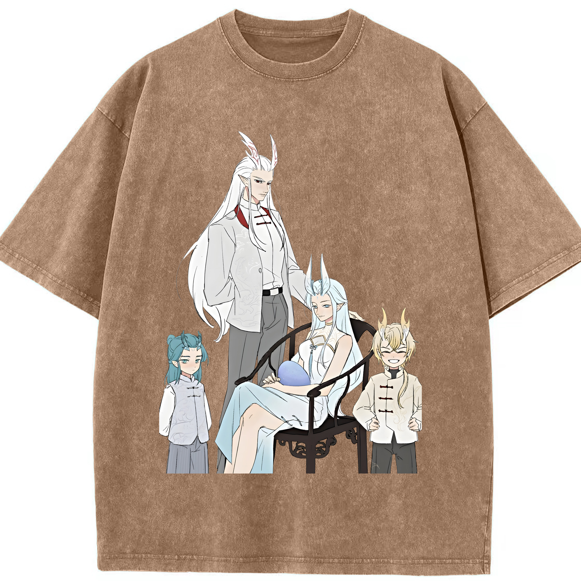 （画像用） Ne Zha 2 ナタ 魔童の大暴れ 綿100% ヴィンテージ風 半袖Tシャツ（フロントプリント）