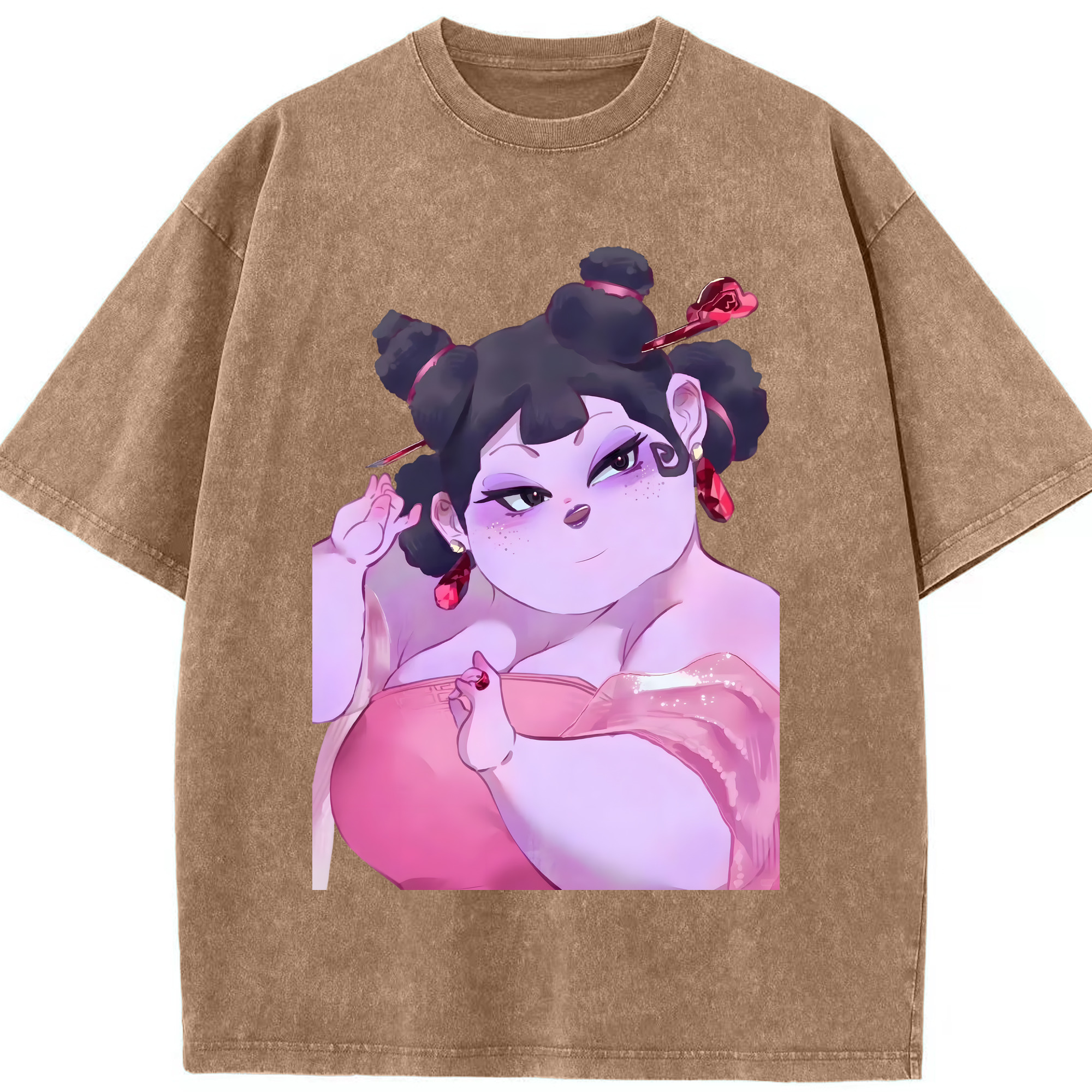 （画像用） Ne Zha 2 ナタ 魔童の大暴れ 綿100% ヴィンテージ風 半袖Tシャツ（フロントプリント）