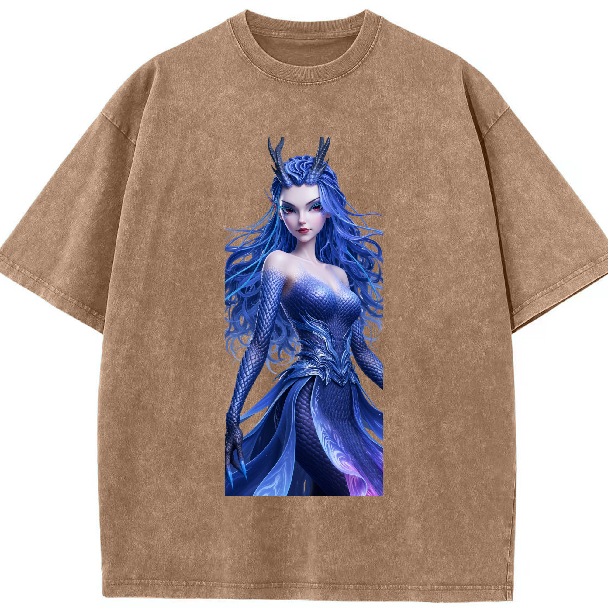 （画像用） Ne Zha 2 ナタ 魔童の大暴れ 綿100% ヴィンテージ風 半袖Tシャツ（フロントプリント）
