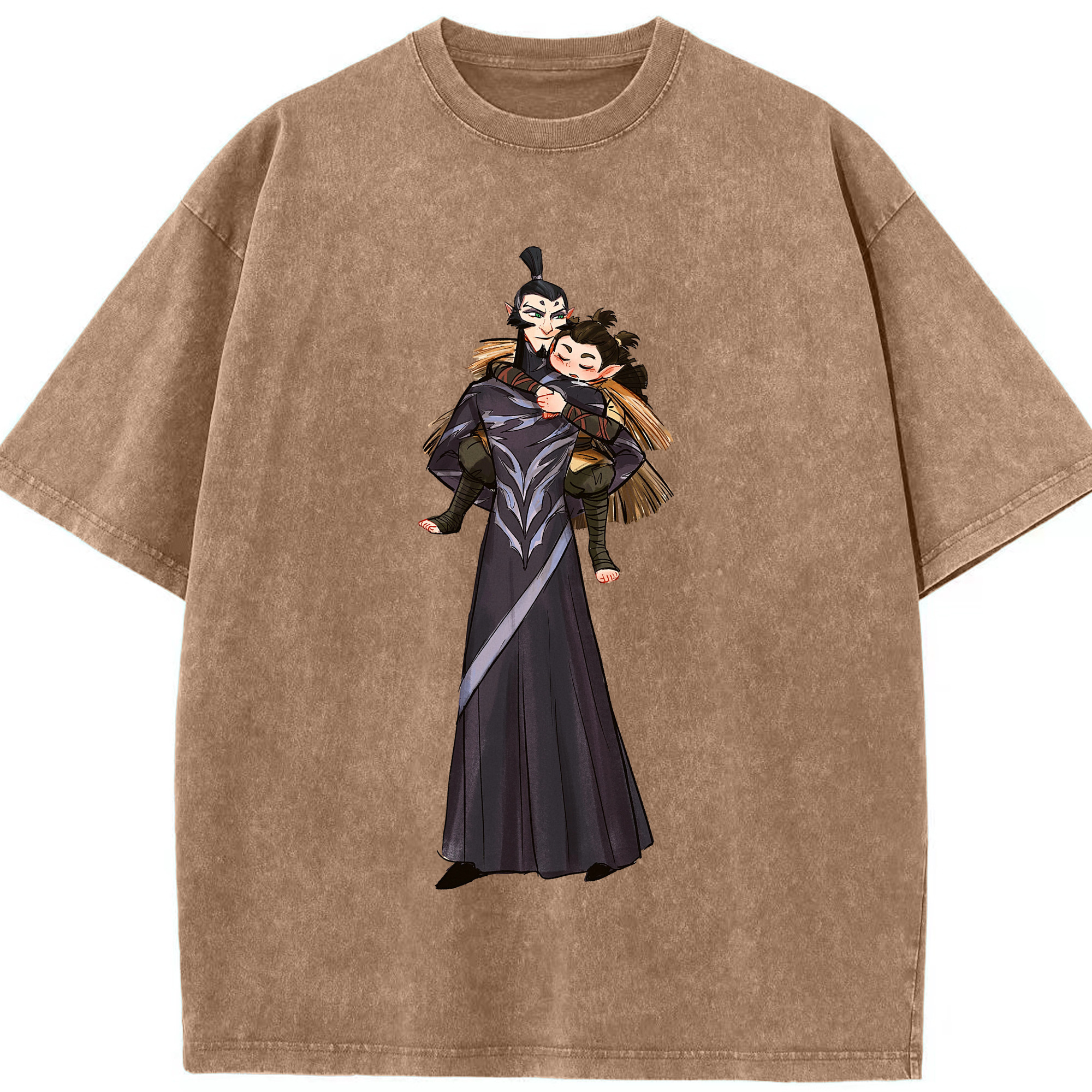 （画像用） Ne Zha 2 ナタ 魔童の大暴れ 綿100% ヴィンテージ風 半袖Tシャツ（フロントプリント）