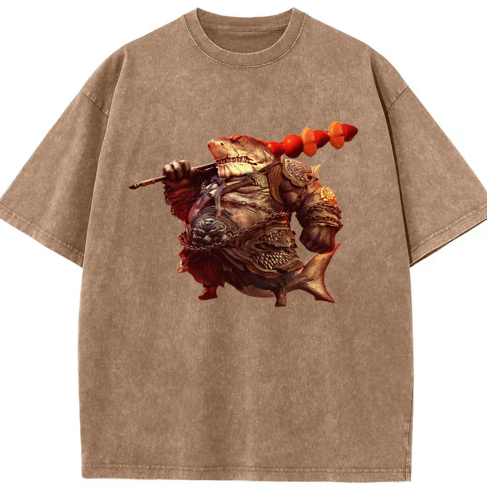 （画像用） Ne Zha 2 ナタ 魔童の大暴れ 綿100% ヴィンテージ風 半袖Tシャツ（フロントプリント）