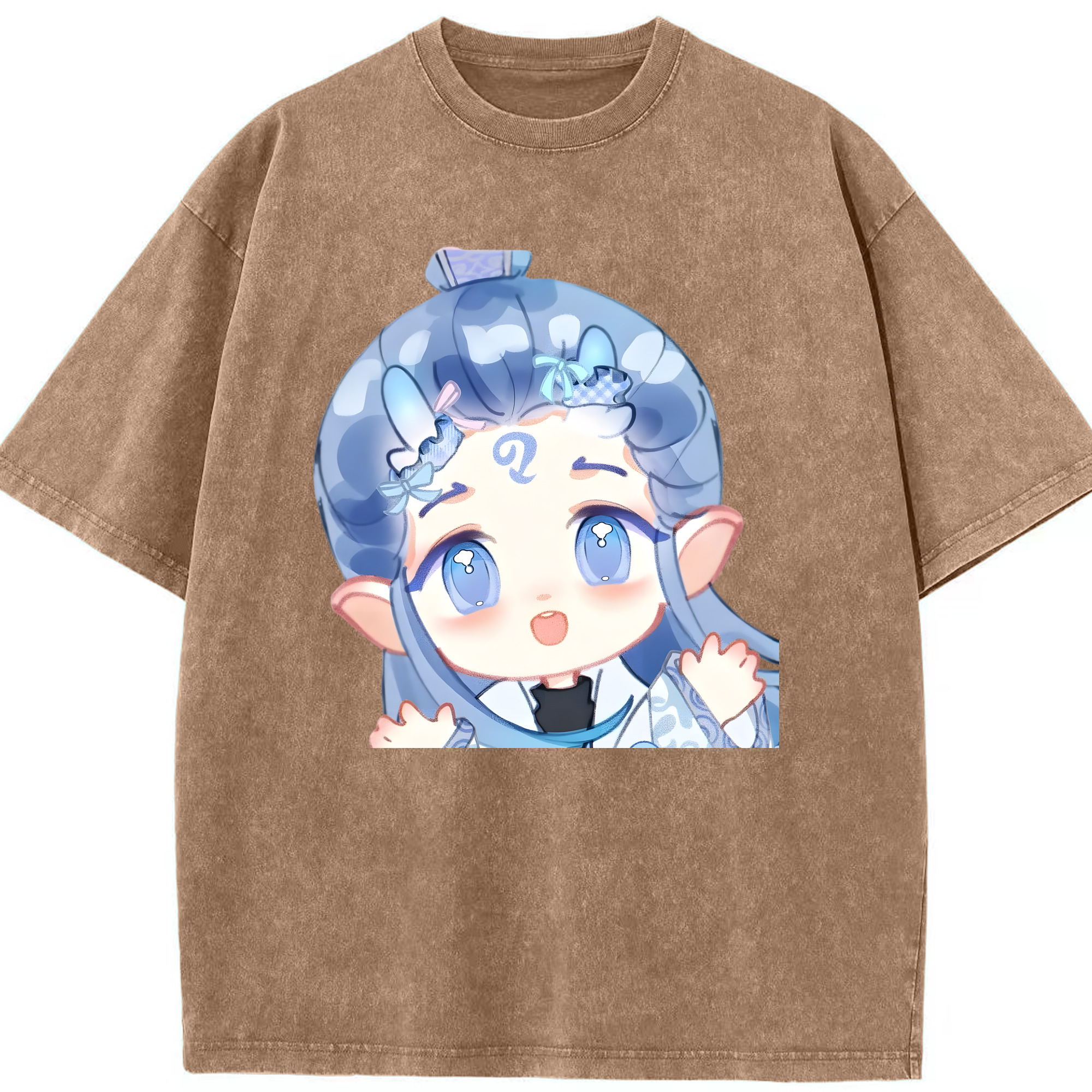 （画像用） Ne Zha 2 ナタ 魔童の大暴れ 綿100% ヴィンテージ風 半袖Tシャツ（フロントプリント）