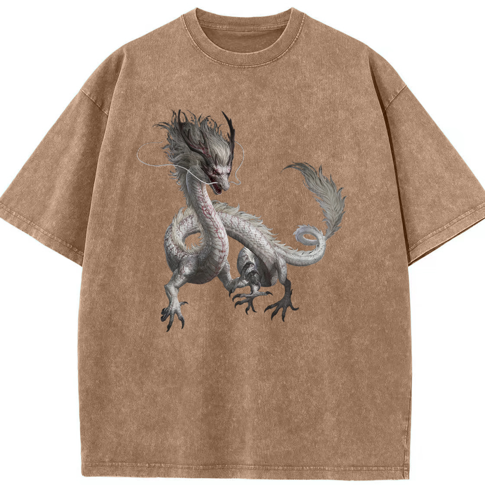 （画像用） Ne Zha 2 ナタ 魔童の大暴れ 綿100% ヴィンテージ風 半袖Tシャツ（フロントプリント）