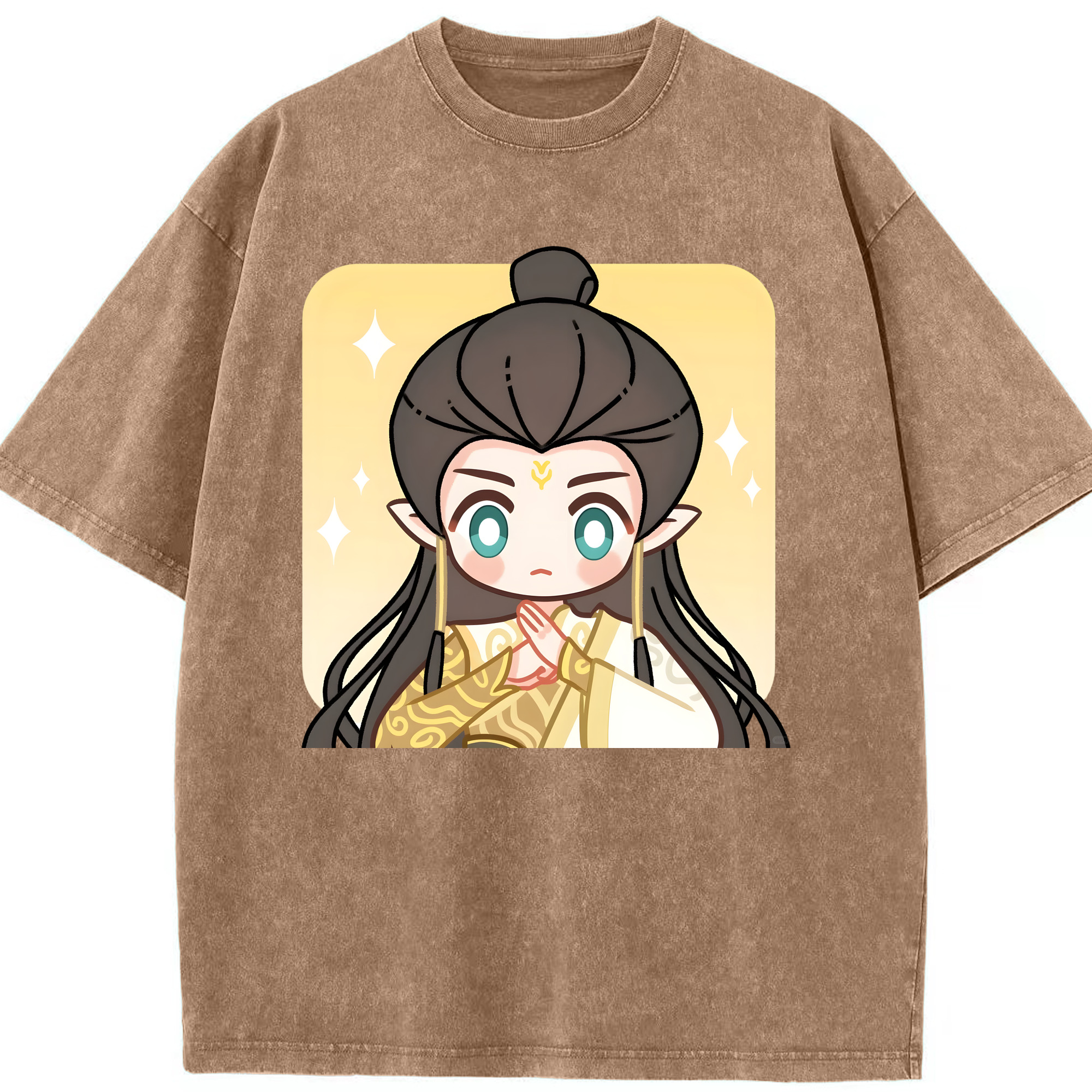 （画像用） Ne Zha 2 ナタ 魔童の大暴れ 綿100% ヴィンテージ風 半袖Tシャツ（フロントプリント）