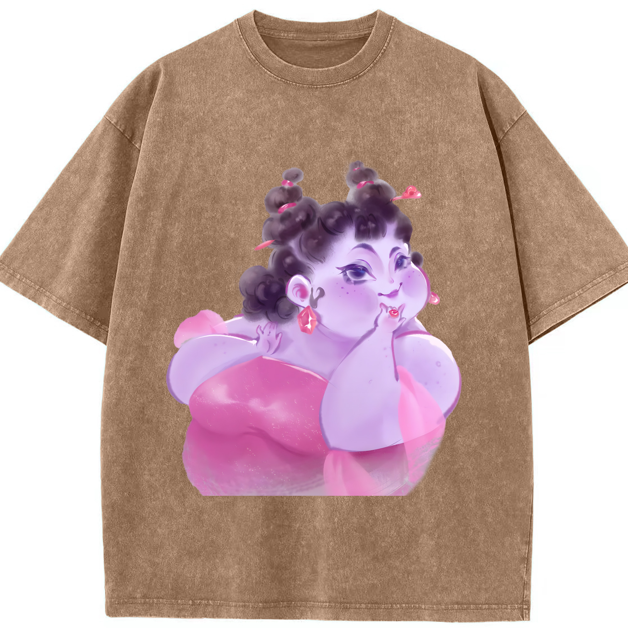 （画像用） Ne Zha 2 ナタ 魔童の大暴れ 綿100% ヴィンテージ風 半袖Tシャツ（フロントプリント）