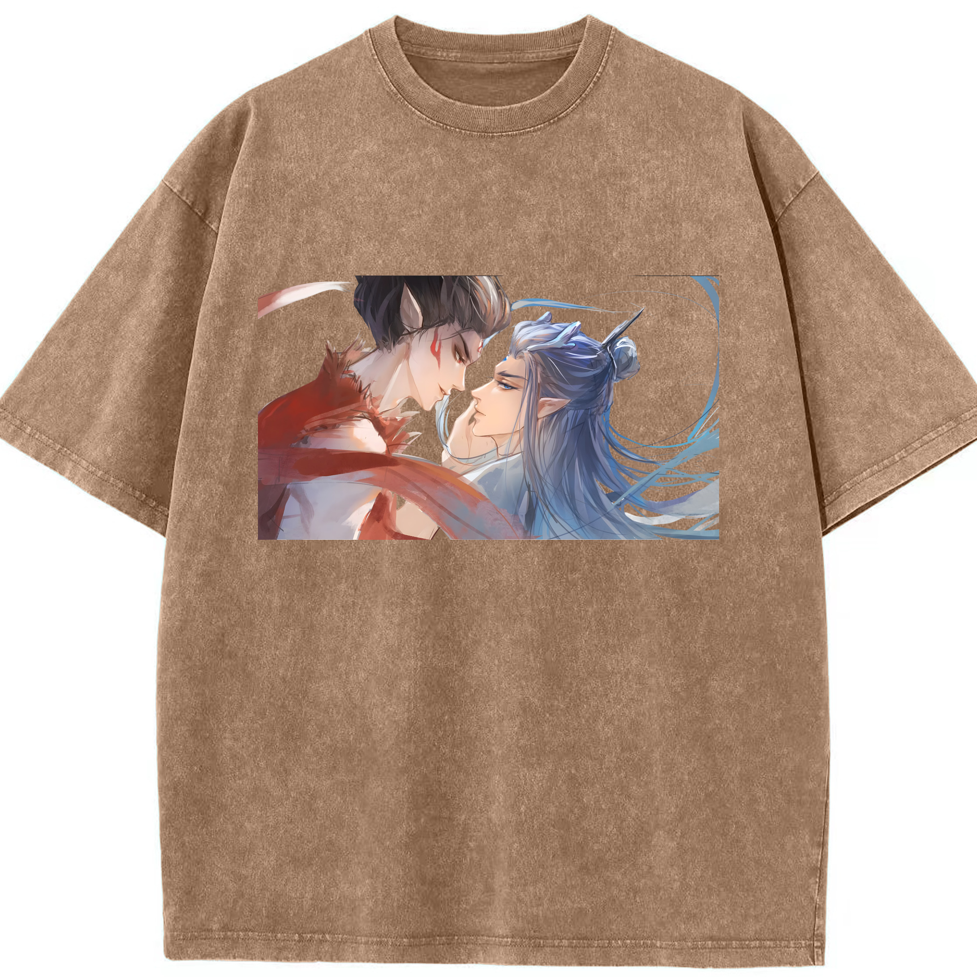 （画像用） Ne Zha 2 ナタ 魔童の大暴れ 綿100% ヴィンテージ風 半袖Tシャツ（フロントプリント）