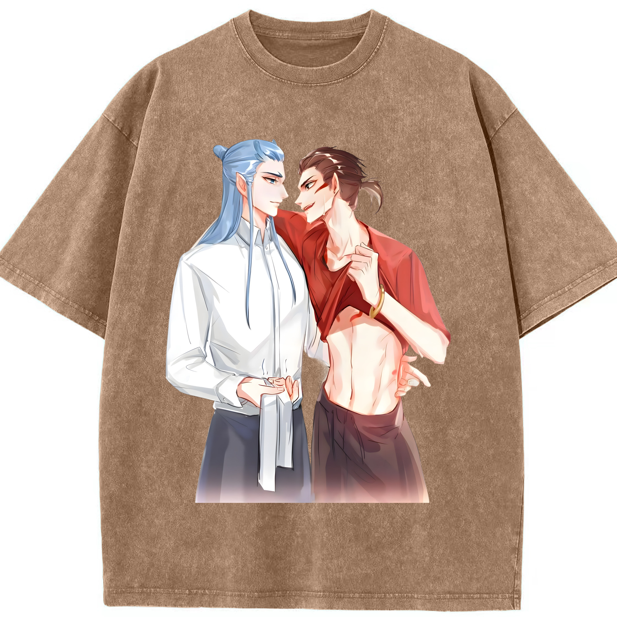 （画像用） Ne Zha 2 ナタ 魔童の大暴れ 綿100% ヴィンテージ風 半袖Tシャツ（フロントプリント）