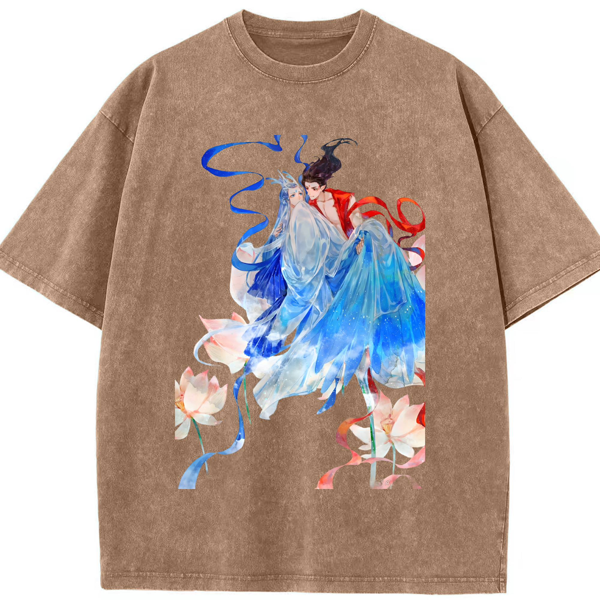（画像用） Ne Zha 2 ナタ 魔童の大暴れ 綿100% ヴィンテージ風 半袖Tシャツ（フロントプリント）