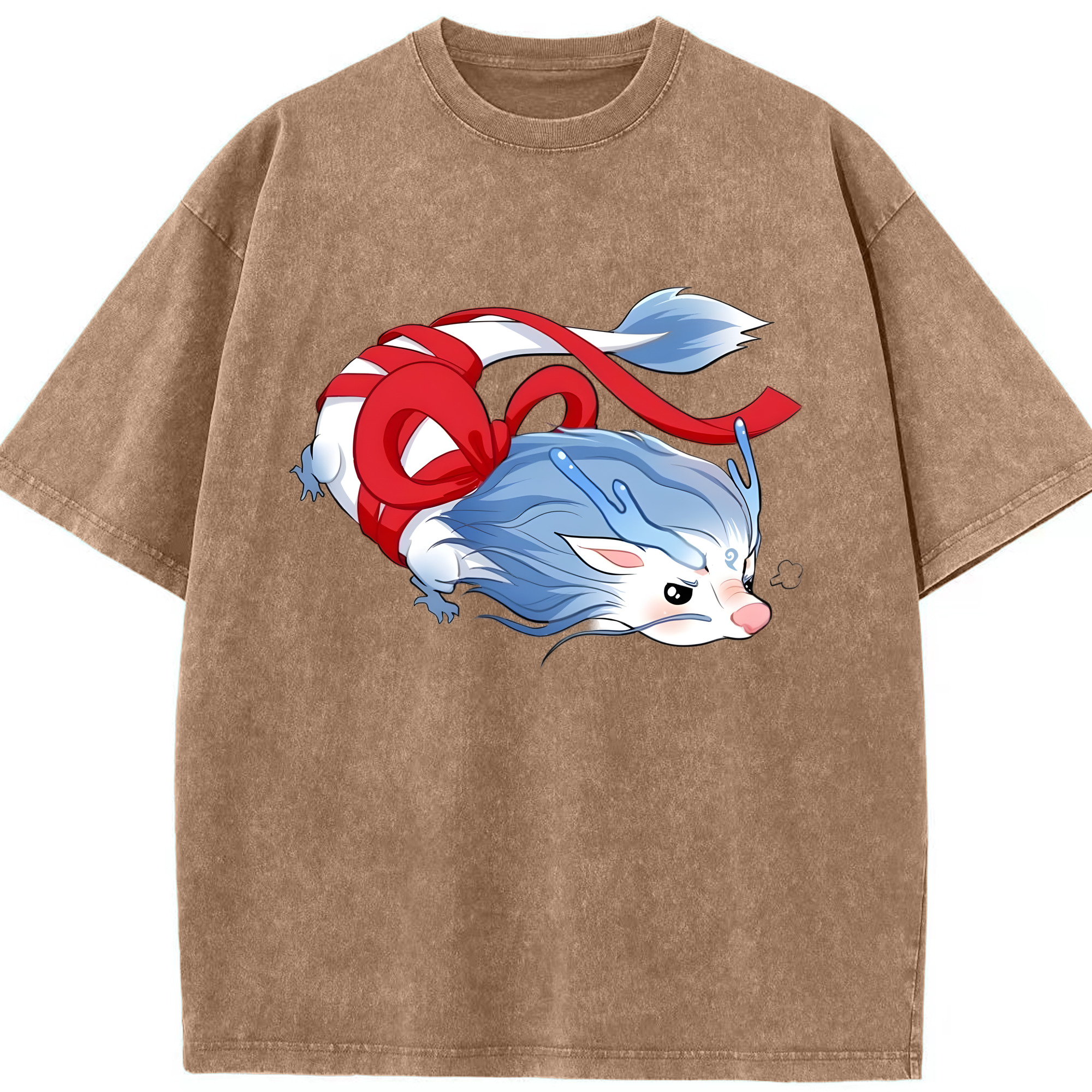 （画像用） Ne Zha 2 ナタ 魔童の大暴れ 綿100% ヴィンテージ風 半袖Tシャツ（フロントプリント）