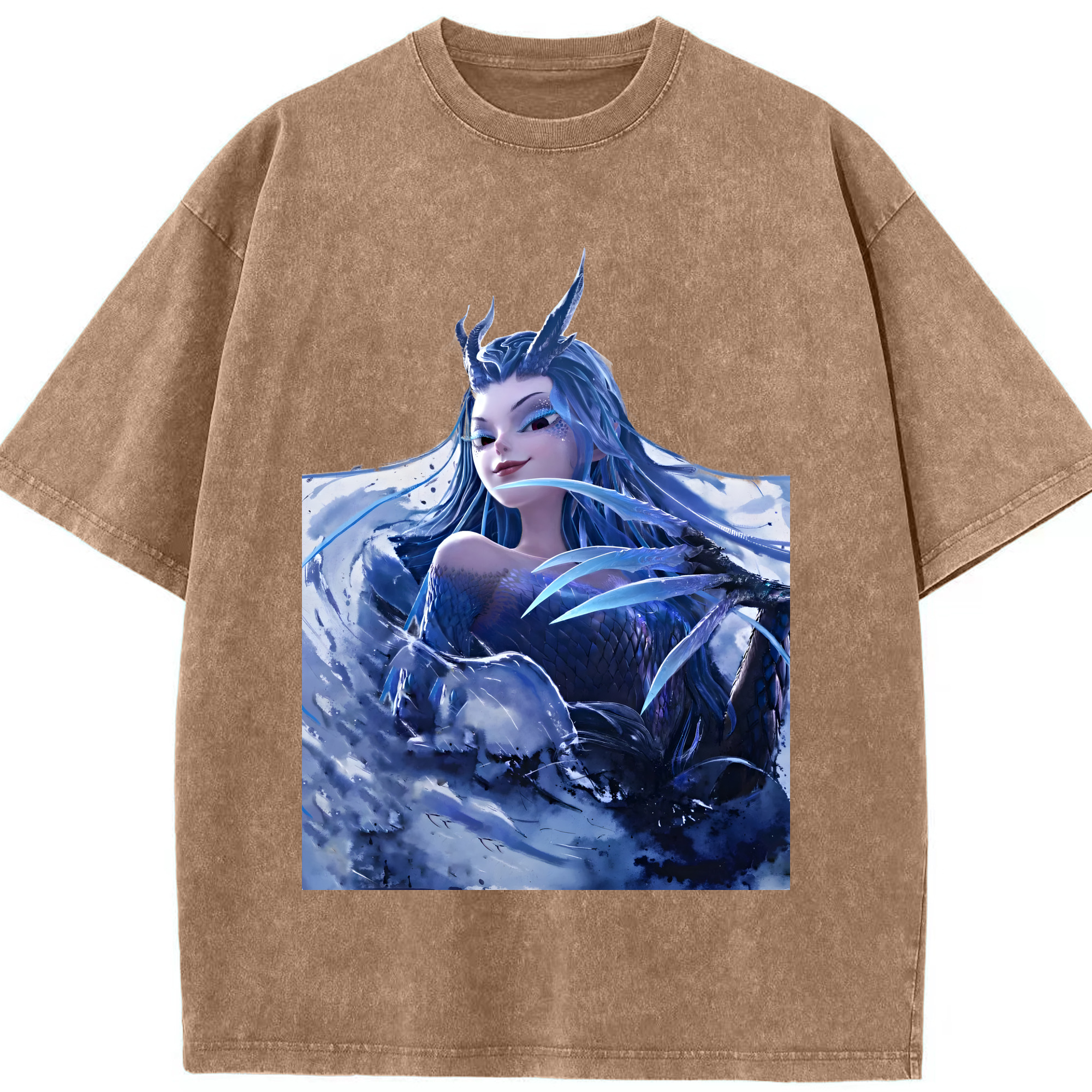 （画像用） Ne Zha 2 ナタ 魔童の大暴れ 綿100% ヴィンテージ風 半袖Tシャツ（フロントプリント）