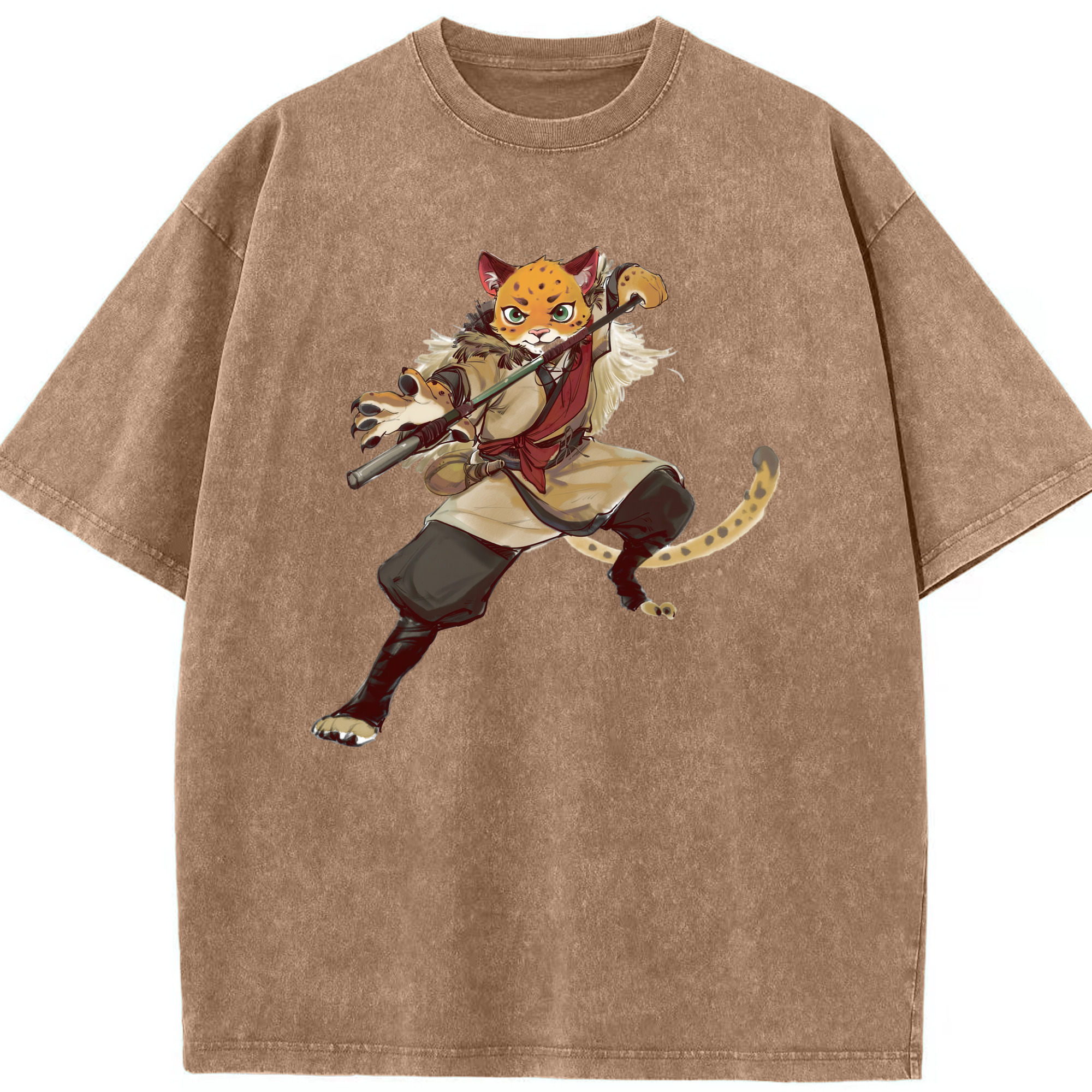 （画像用） Ne Zha 2 ナタ 魔童の大暴れ 綿100% ヴィンテージ風 半袖Tシャツ（フロントプリント）