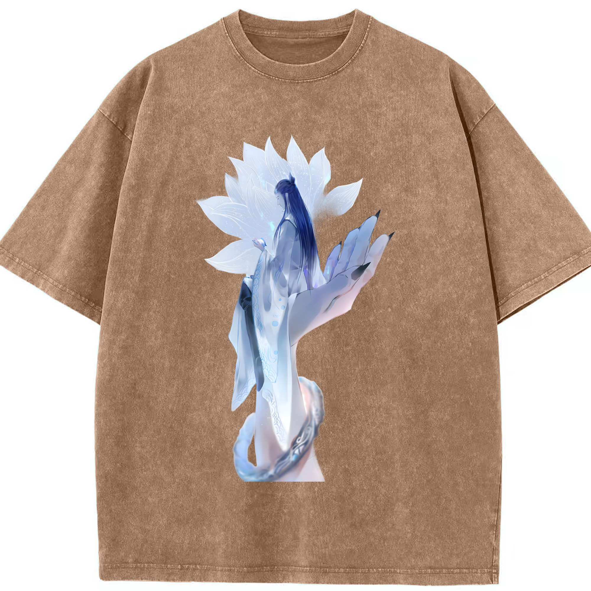 （画像用） Ne Zha 2 ナタ 魔童の大暴れ 綿100% ヴィンテージ風 半袖Tシャツ（フロントプリント）
