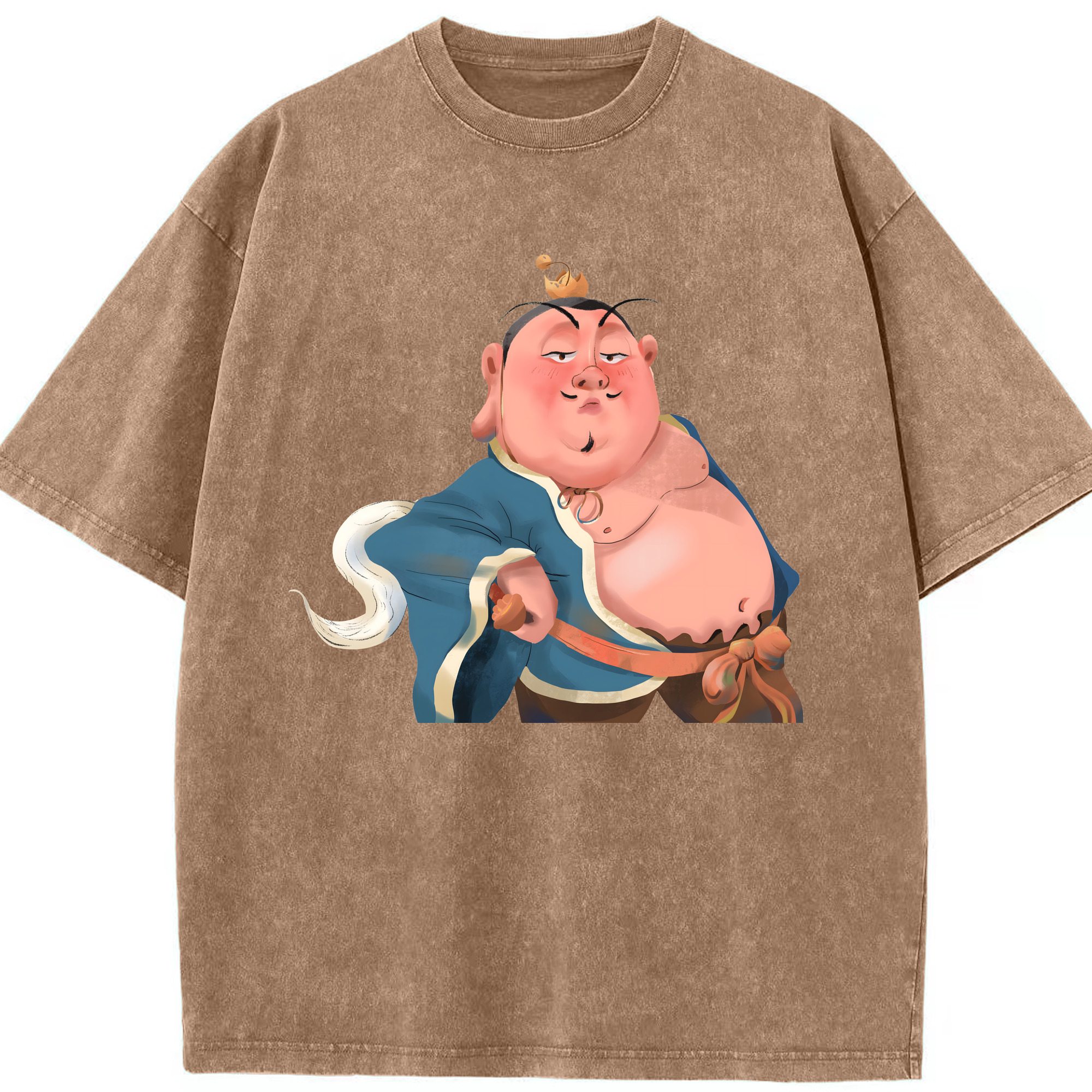 （画像用） Ne Zha 2 ナタ 魔童の大暴れ 綿100% ヴィンテージ風 半袖Tシャツ（フロントプリント）