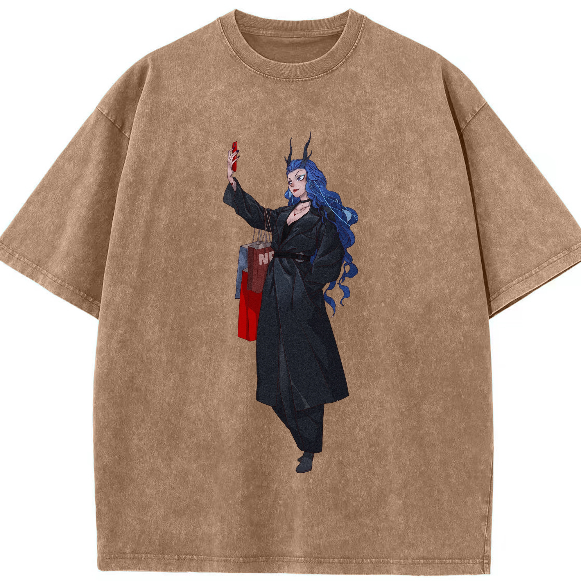 （画像用） Ne Zha 2 ナタ 魔童の大暴れ 綿100% ヴィンテージ風 半袖Tシャツ（フロントプリント）