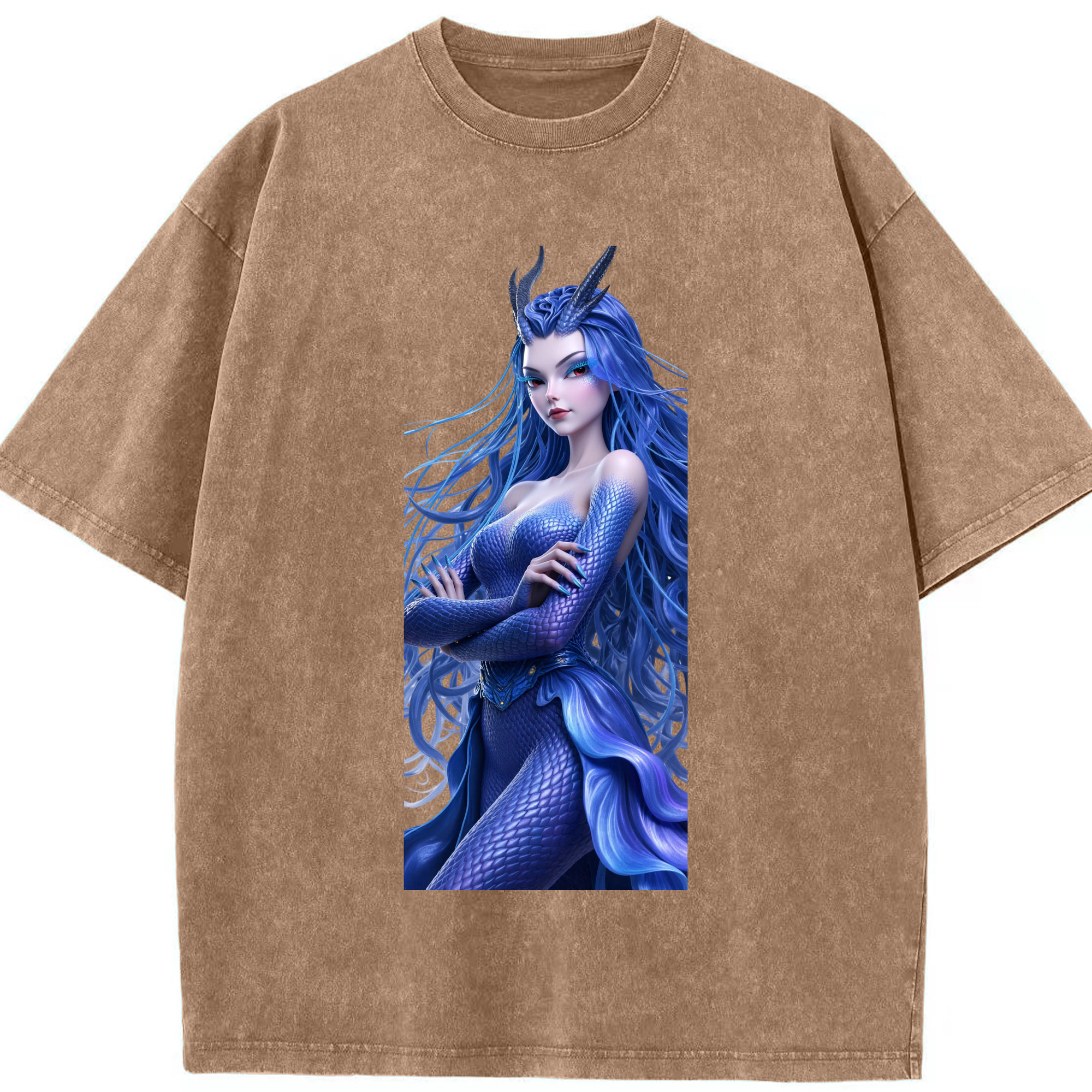 （画像用） Ne Zha 2 ナタ 魔童の大暴れ 綿100% ヴィンテージ風 半袖Tシャツ（フロントプリント）