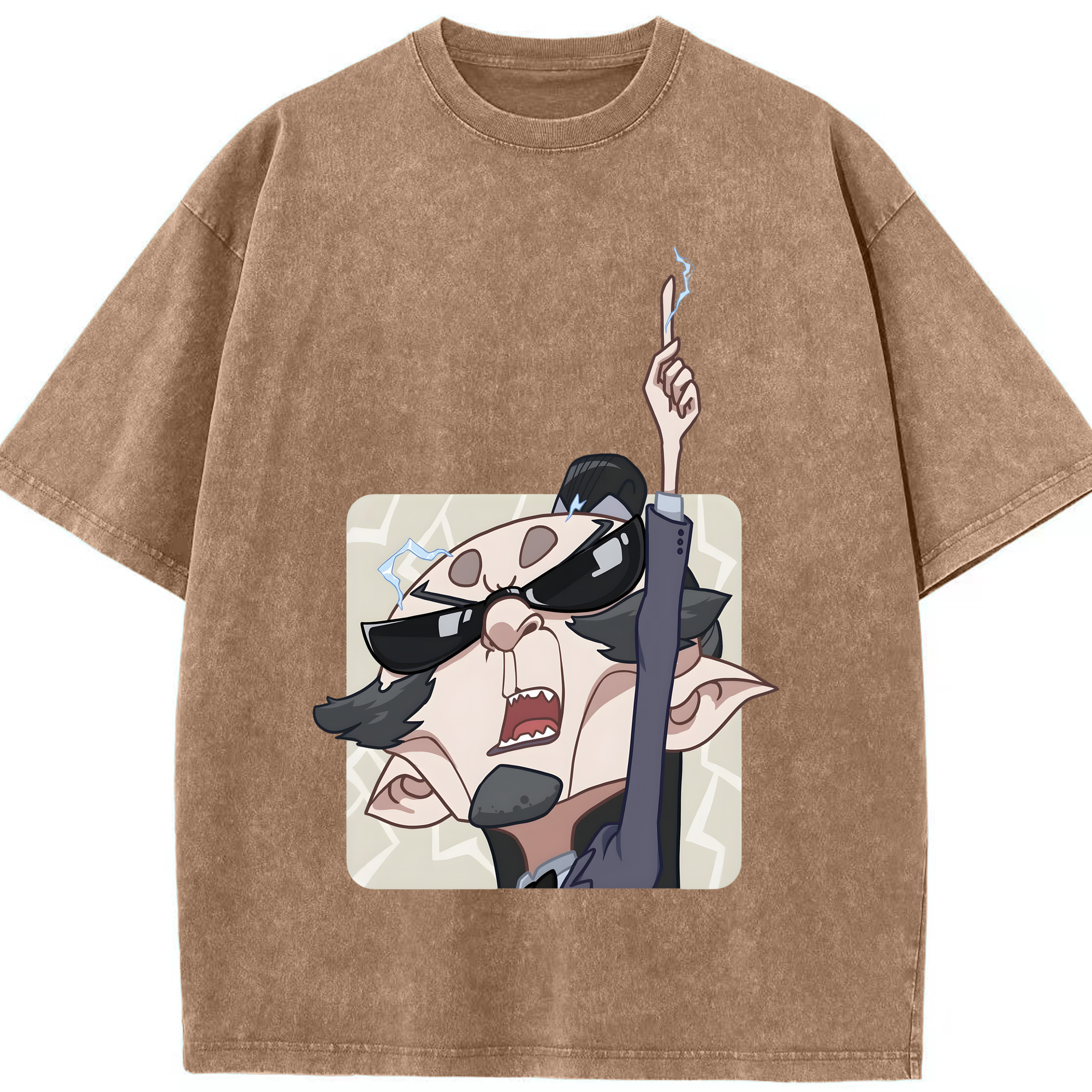 （画像用） Ne Zha 2 ナタ 魔童の大暴れ 綿100% ヴィンテージ風 半袖Tシャツ（フロントプリント）