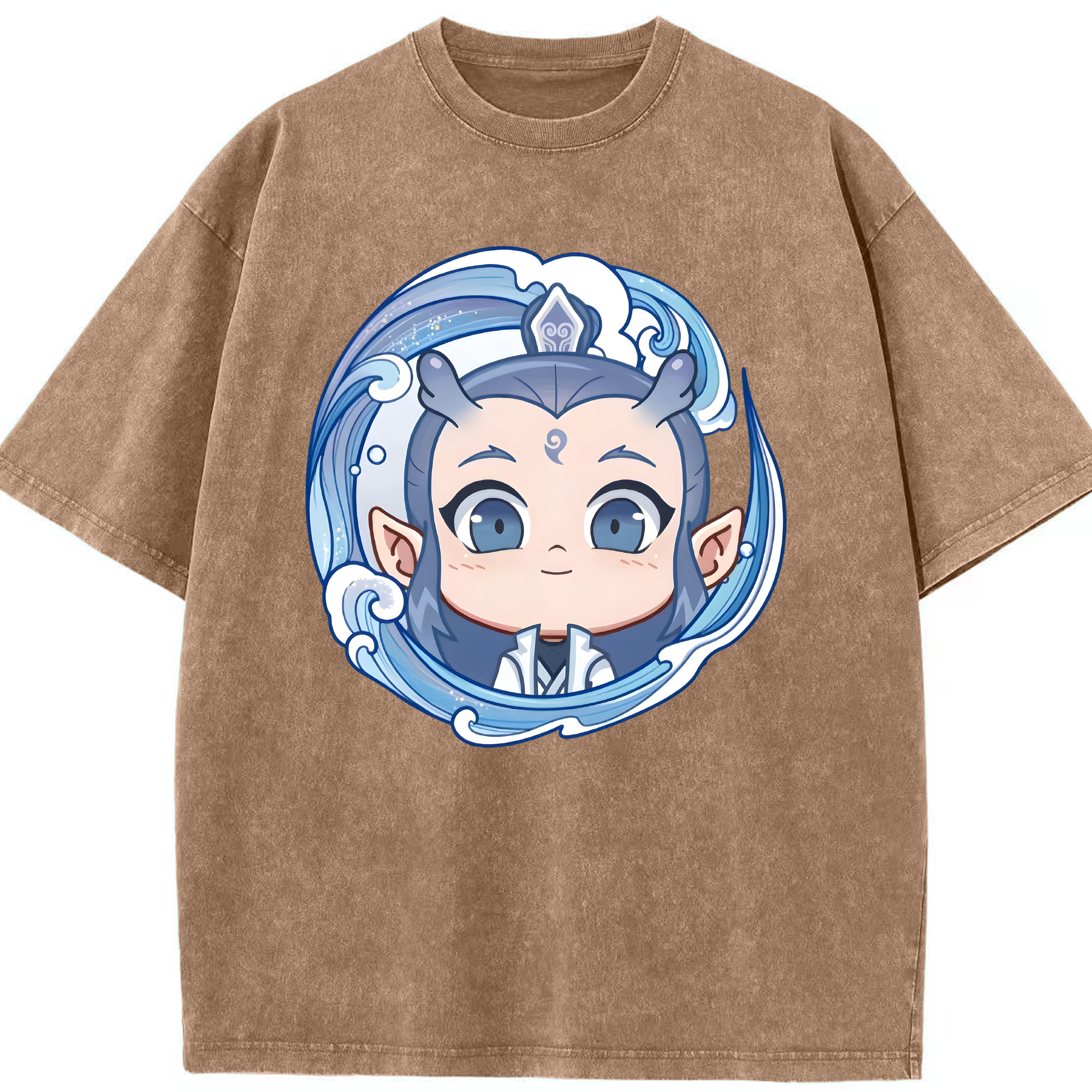 （画像用） Ne Zha 2 ナタ 魔童の大暴れ 綿100% ヴィンテージ風 半袖Tシャツ（フロントプリント）
