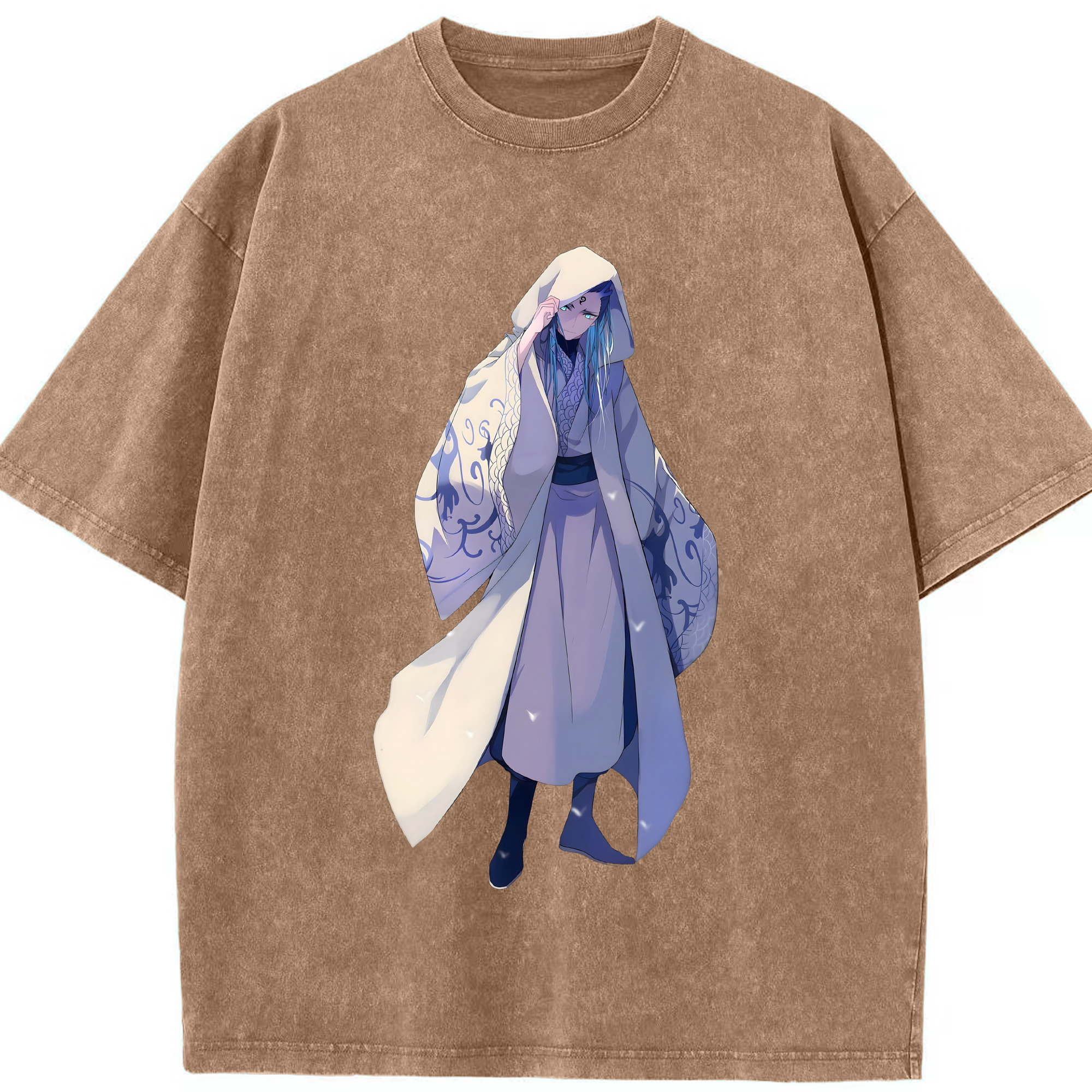 （画像用） Ne Zha 2 ナタ 魔童の大暴れ 綿100% ヴィンテージ風 半袖Tシャツ（フロントプリント）