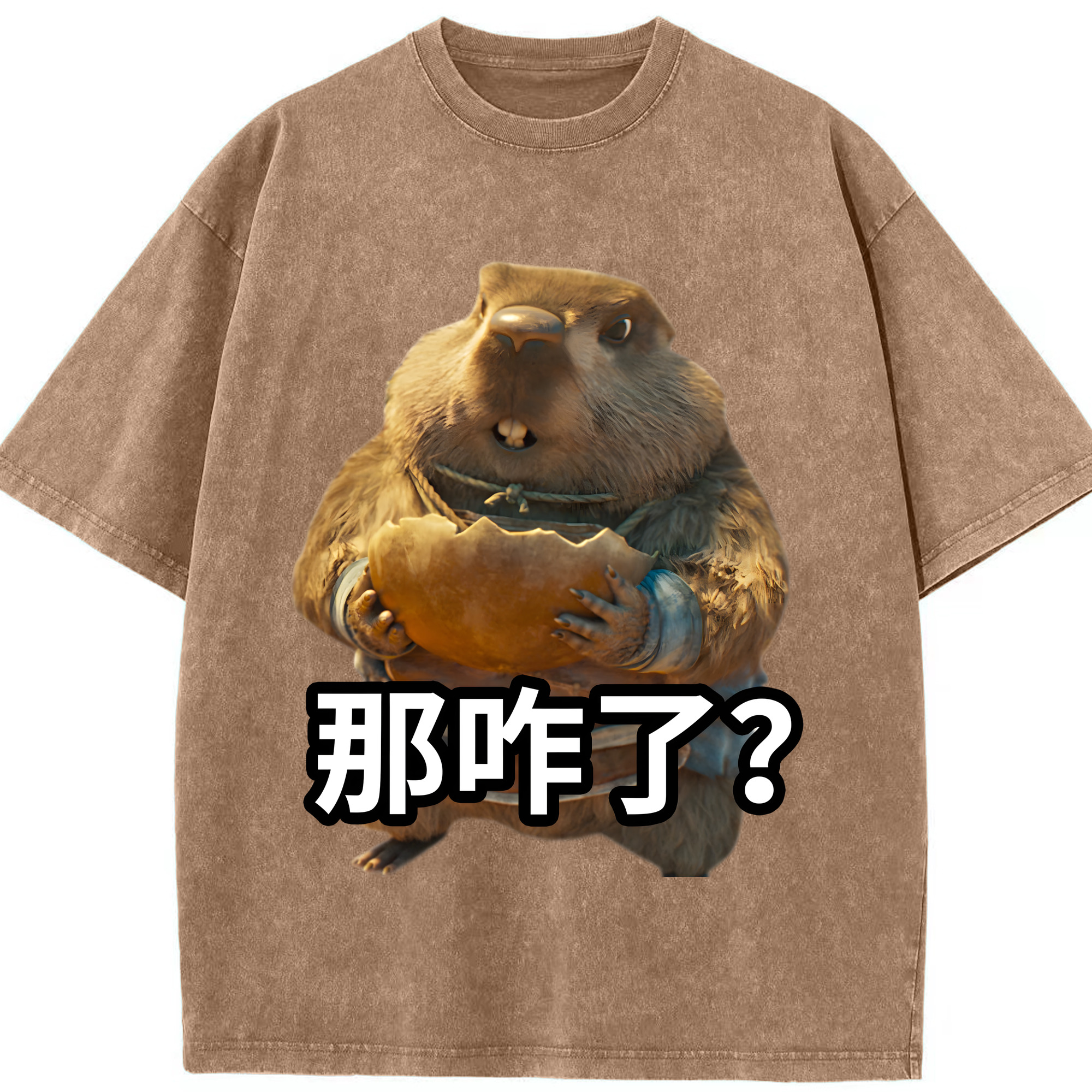 （画像用） Ne Zha 2 ナタ 魔童の大暴れ 綿100% ヴィンテージ風 半袖Tシャツ（フロントプリント）