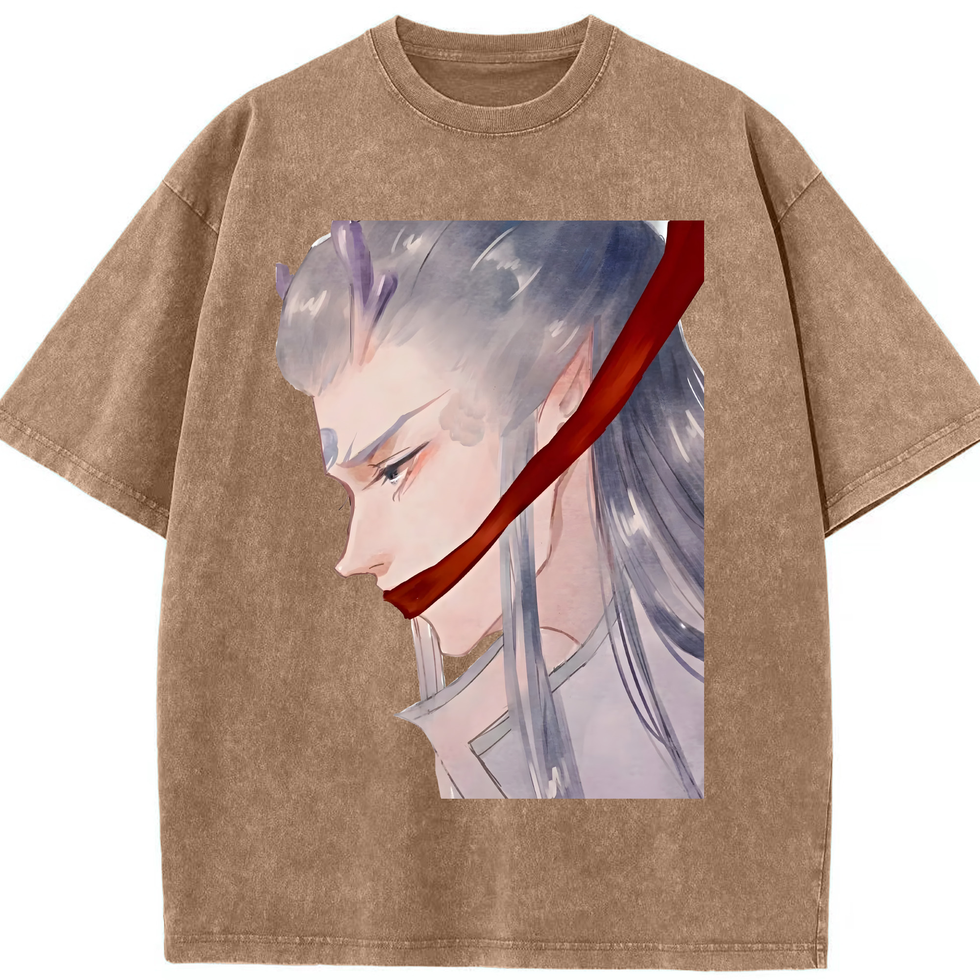 （画像用） Ne Zha 2 ナタ 魔童の大暴れ 綿100% ヴィンテージ風 半袖Tシャツ（フロントプリント）