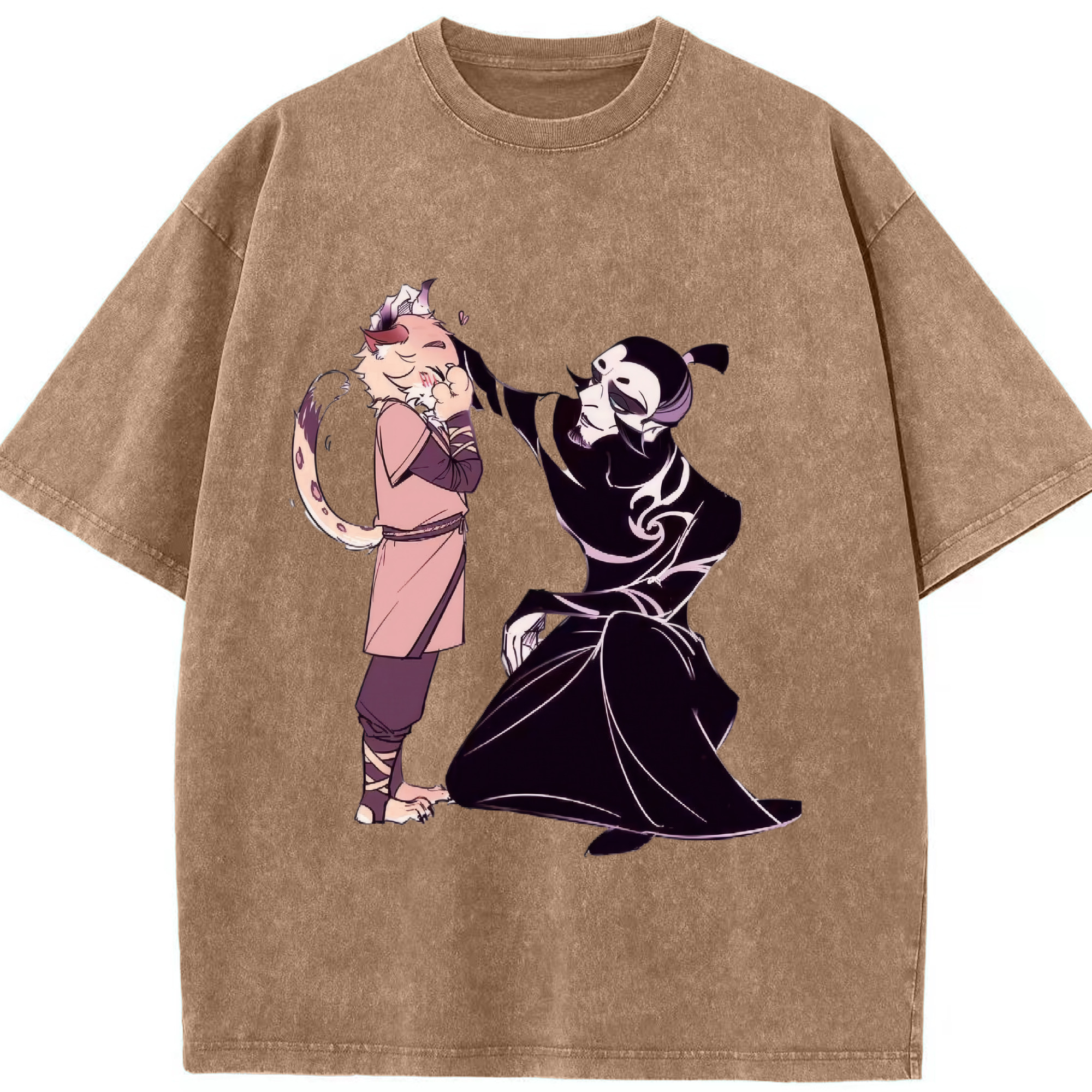 （画像用） Ne Zha 2 ナタ 魔童の大暴れ 綿100% ヴィンテージ風 半袖Tシャツ（フロントプリント）