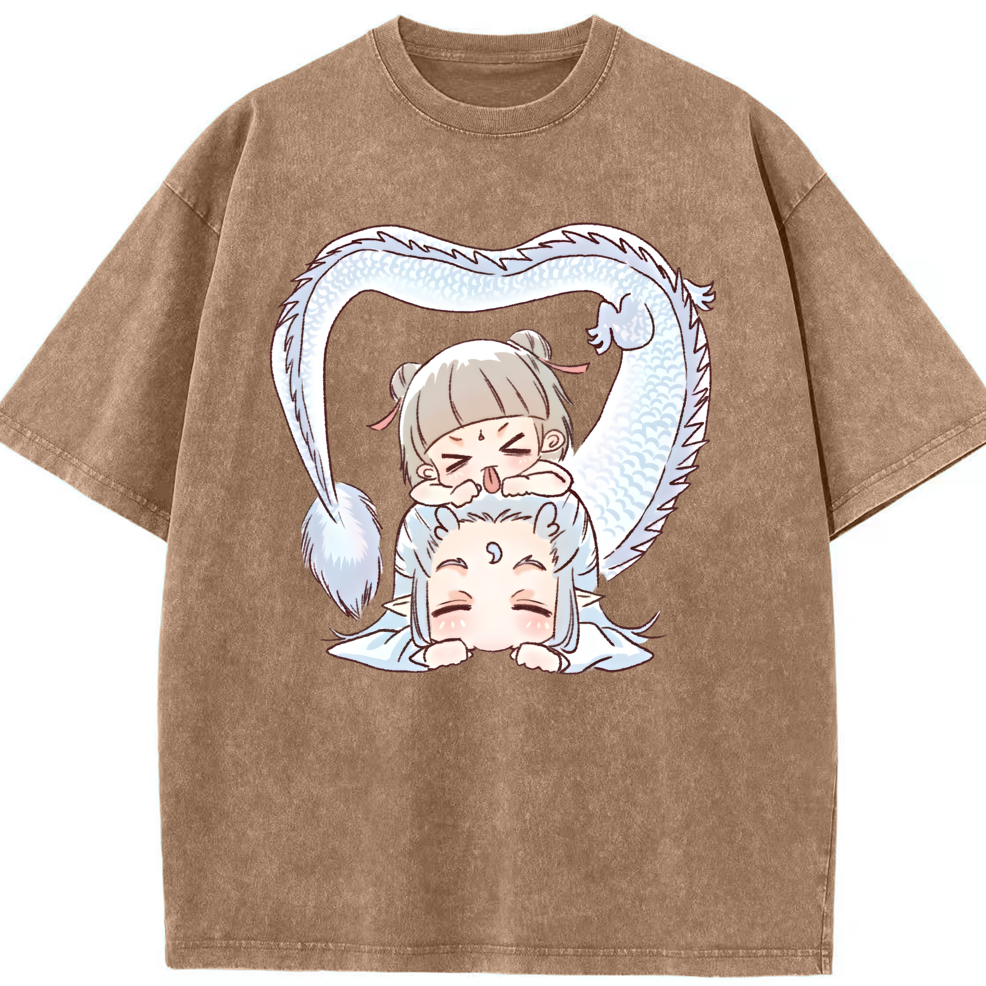 （画像用） Ne Zha 2 ナタ 魔童の大暴れ 綿100% ヴィンテージ風 半袖Tシャツ（フロントプリント）