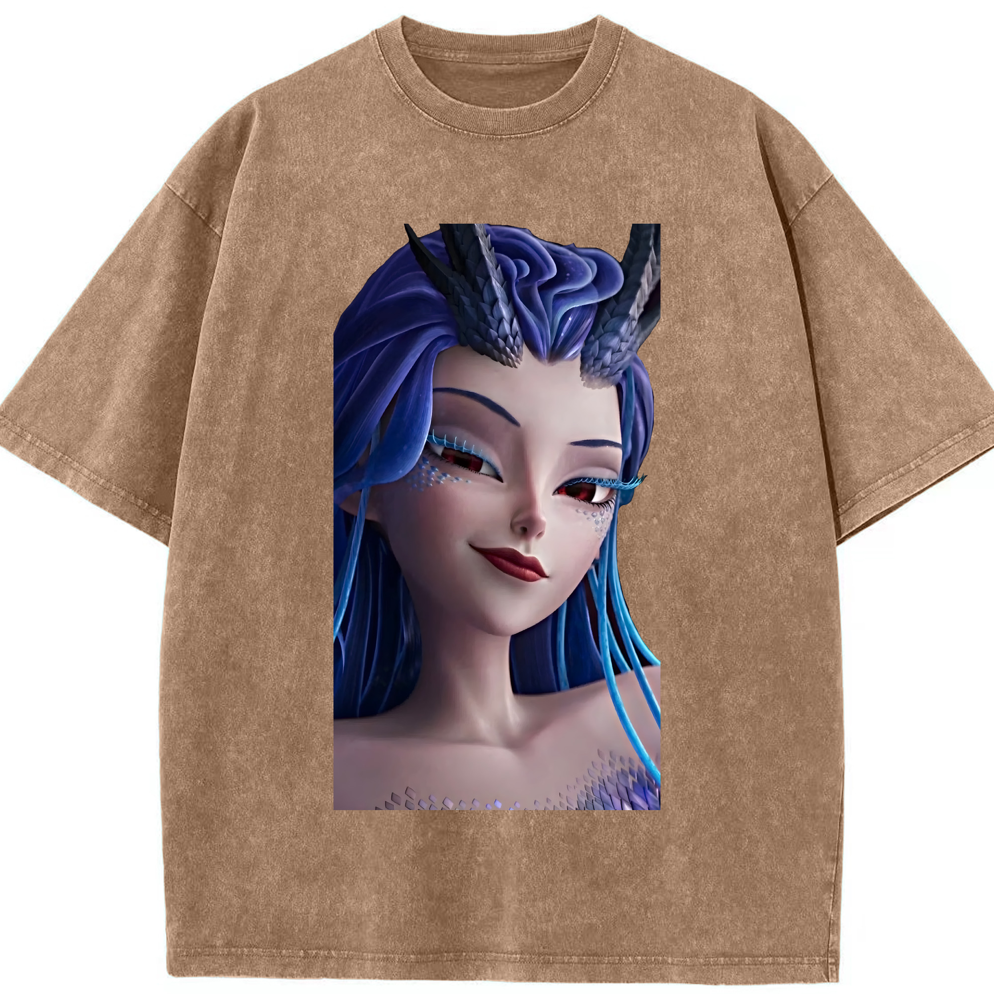 （画像用） Ne Zha 2 ナタ 魔童の大暴れ 綿100% ヴィンテージ風 半袖Tシャツ（フロントプリント）