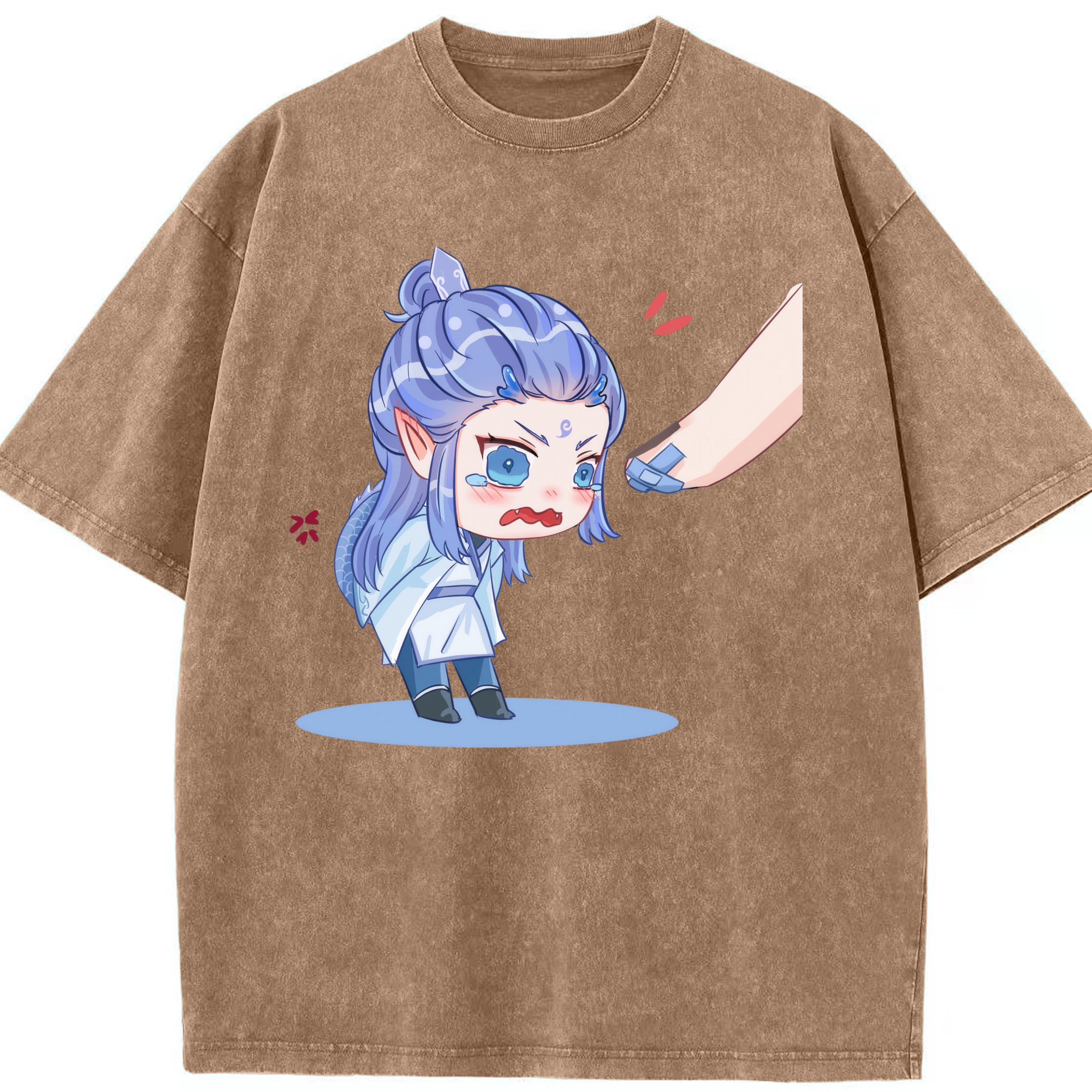 （画像用） Ne Zha 2 ナタ 魔童の大暴れ 綿100% ヴィンテージ風 半袖Tシャツ（フロントプリント）