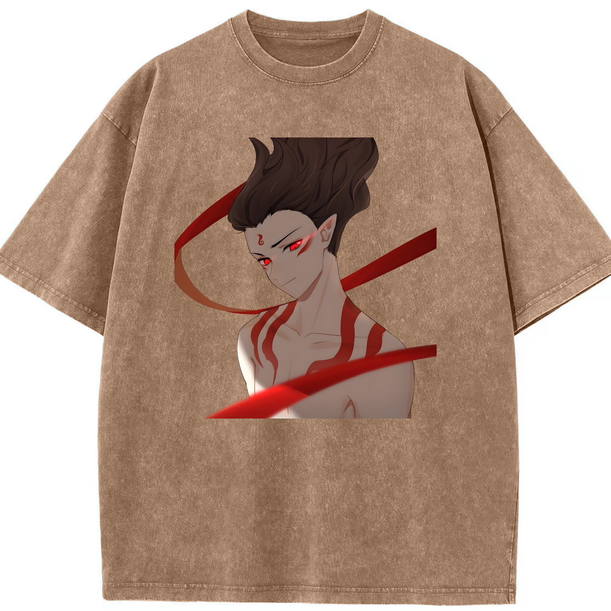 （画像用） Ne Zha 2 ナタ 魔童の大暴れ 綿100% ヴィンテージ風 半袖Tシャツ（フロントプリント）