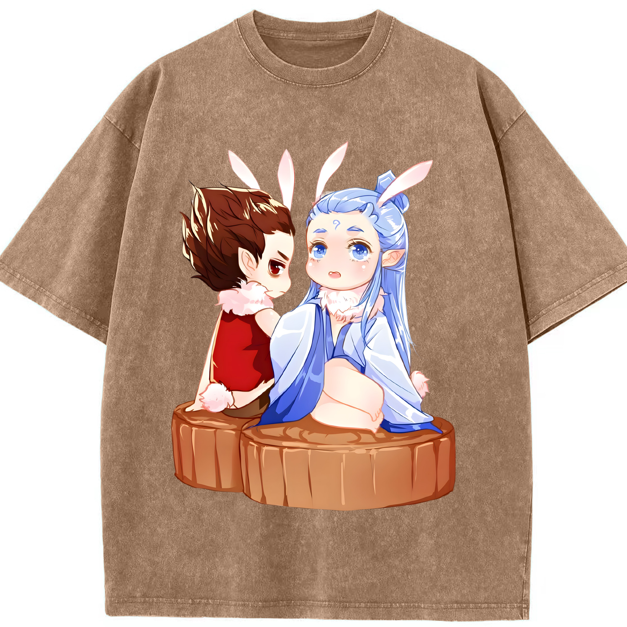 （画像用） Ne Zha 2 ナタ 魔童の大暴れ 綿100% ヴィンテージ風 半袖Tシャツ（フロントプリント）