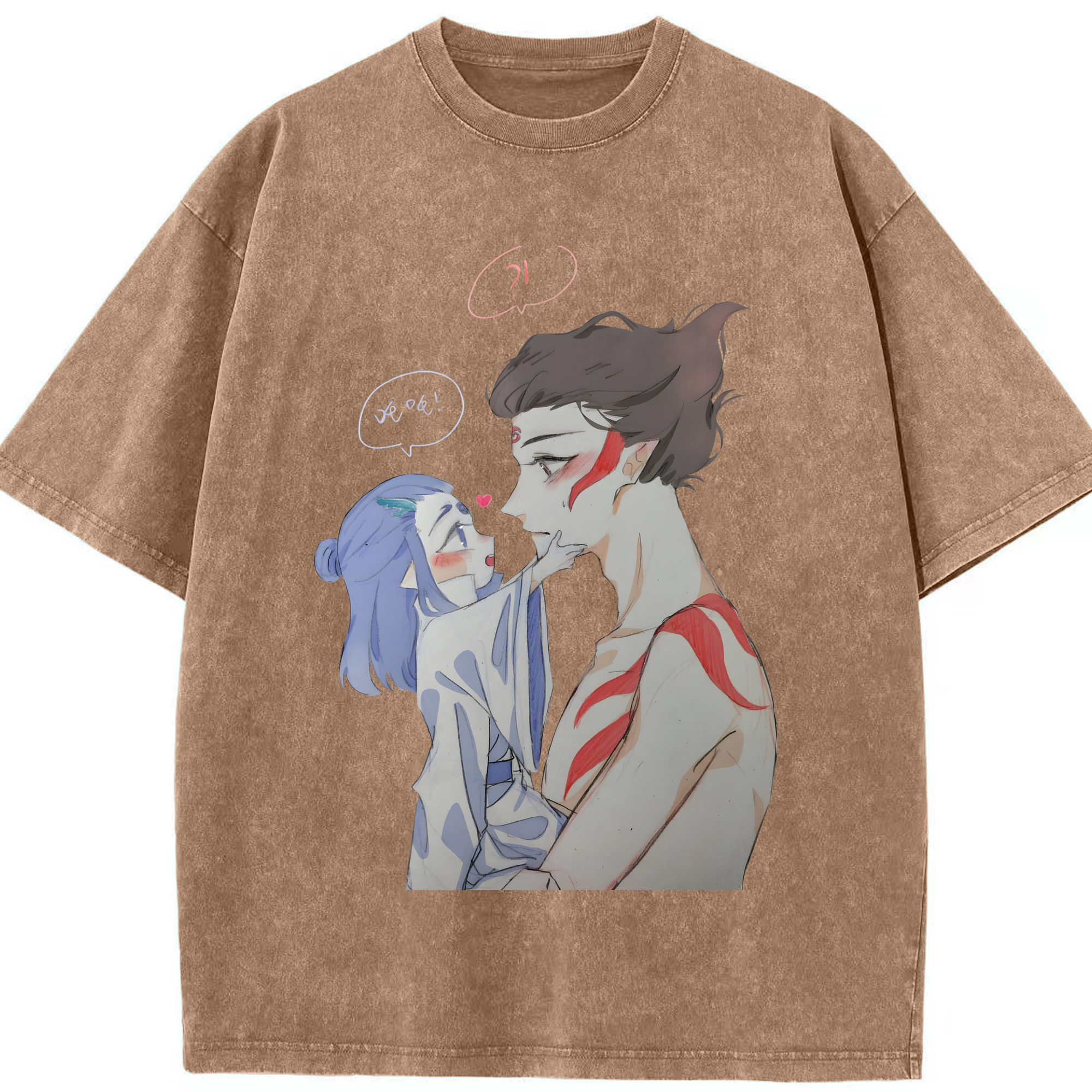 （画像用） Ne Zha 2 ナタ 魔童の大暴れ 綿100% ヴィンテージ風 半袖Tシャツ（フロントプリント）