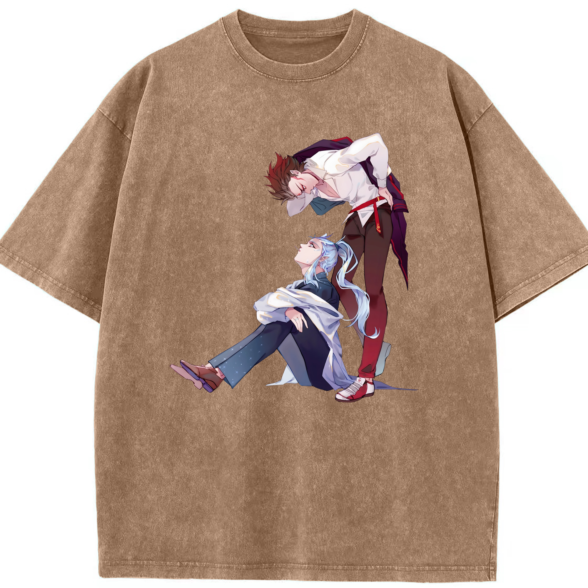 （画像用） Ne Zha 2 ナタ 魔童の大暴れ 綿100% ヴィンテージ風 半袖Tシャツ（フロントプリント）