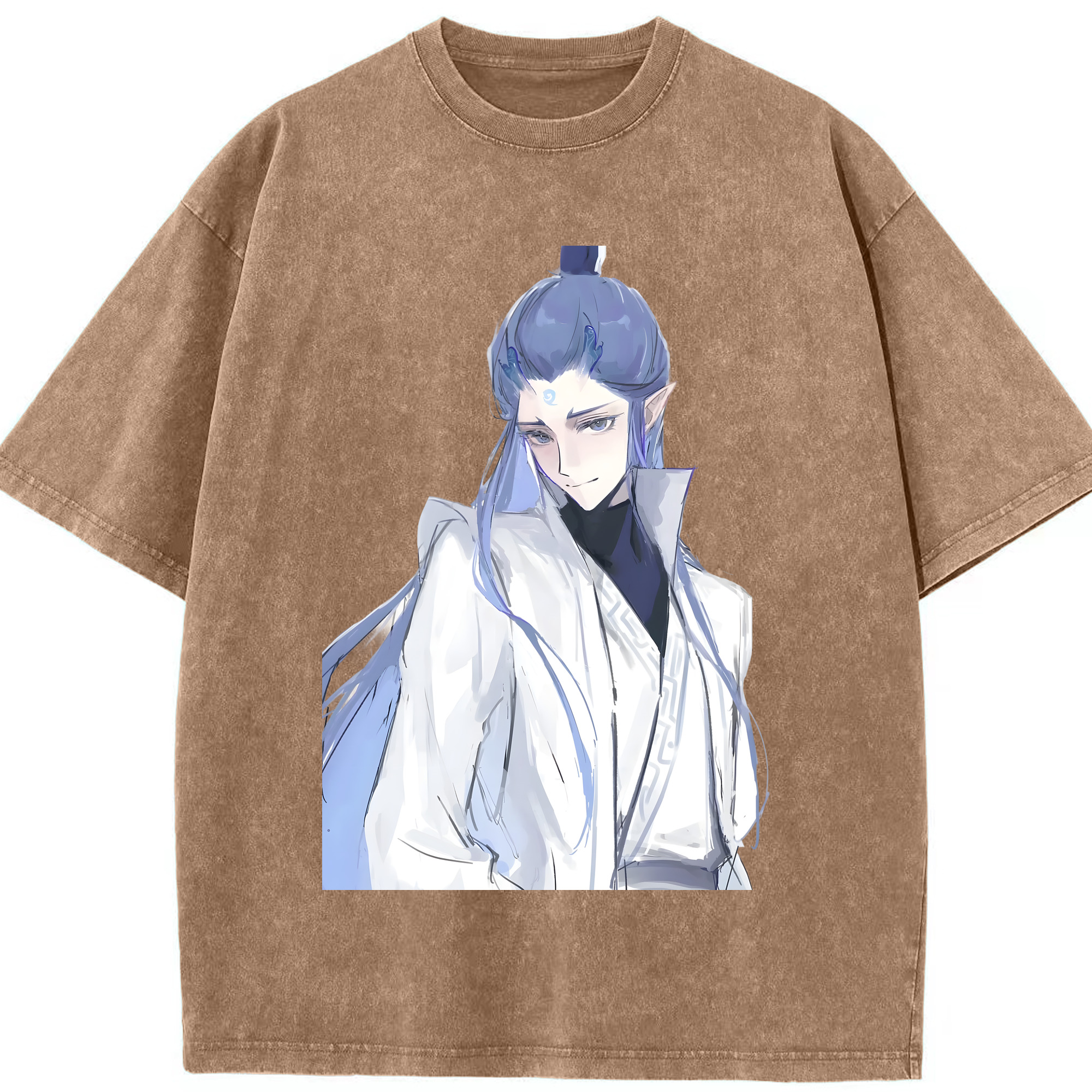 （画像用） Ne Zha 2 ナタ 魔童の大暴れ 綿100% ヴィンテージ風 半袖Tシャツ（フロントプリント）