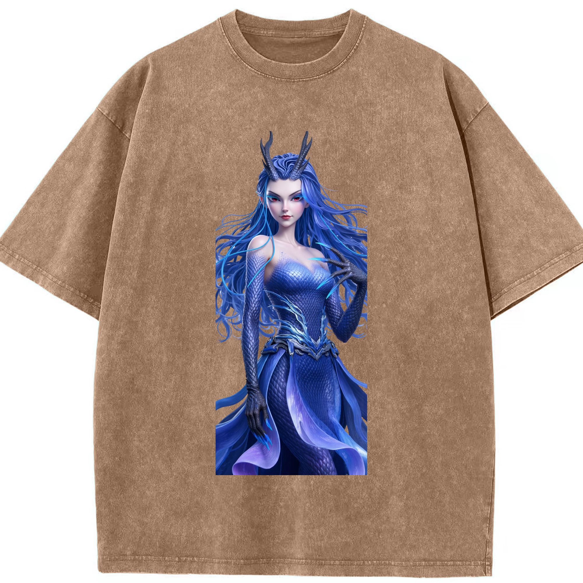 （画像用） Ne Zha 2 ナタ 魔童の大暴れ 綿100% ヴィンテージ風 半袖Tシャツ（フロントプリント）