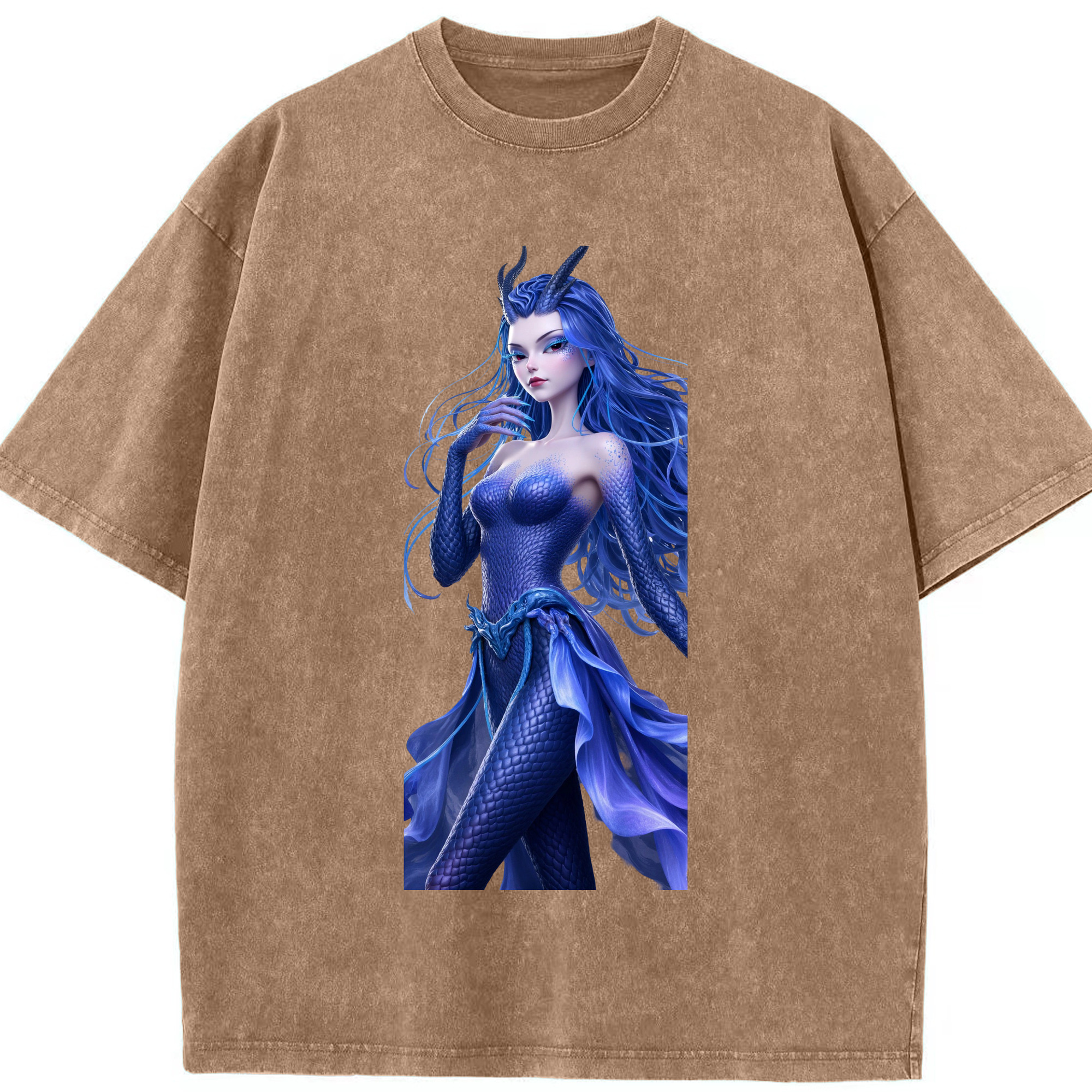 （画像用） Ne Zha 2 ナタ 魔童の大暴れ 綿100% ヴィンテージ風 半袖Tシャツ（フロントプリント）