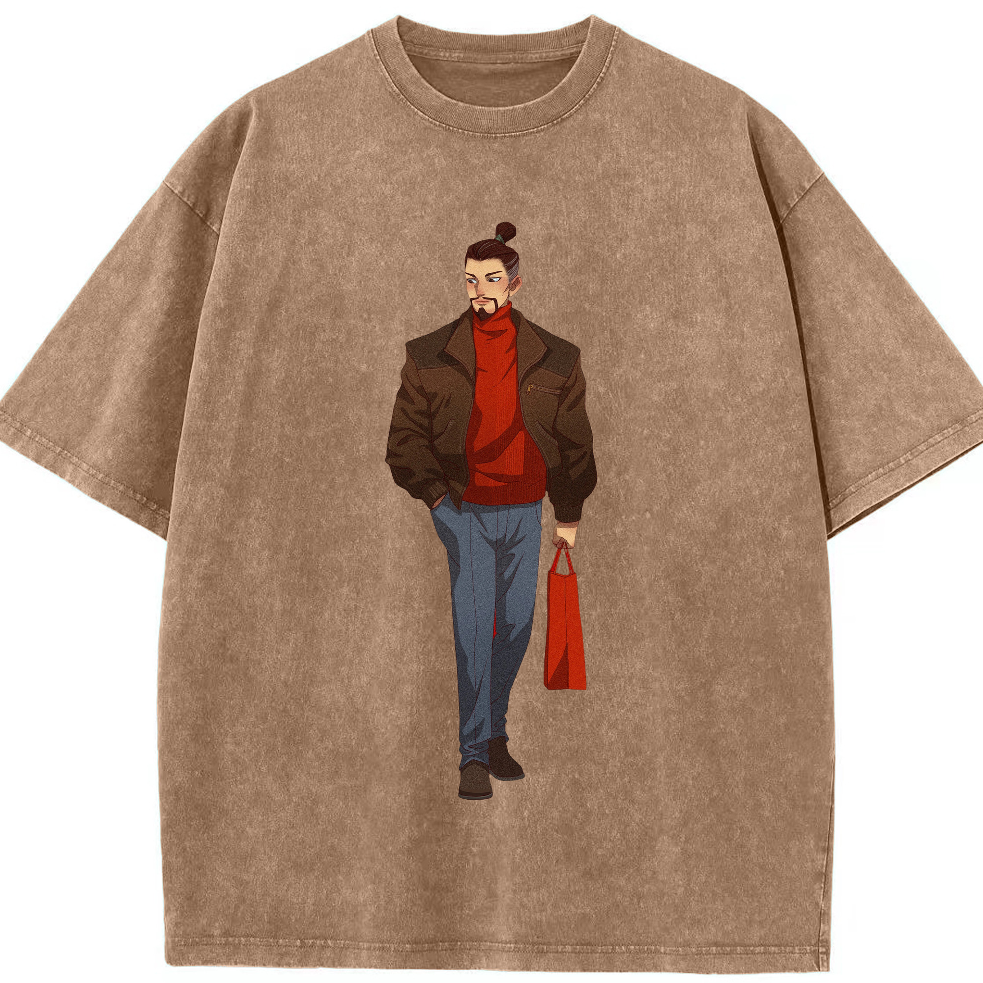 （画像用） Ne Zha 2 ナタ 魔童の大暴れ 綿100% ヴィンテージ風 半袖Tシャツ（フロントプリント）
