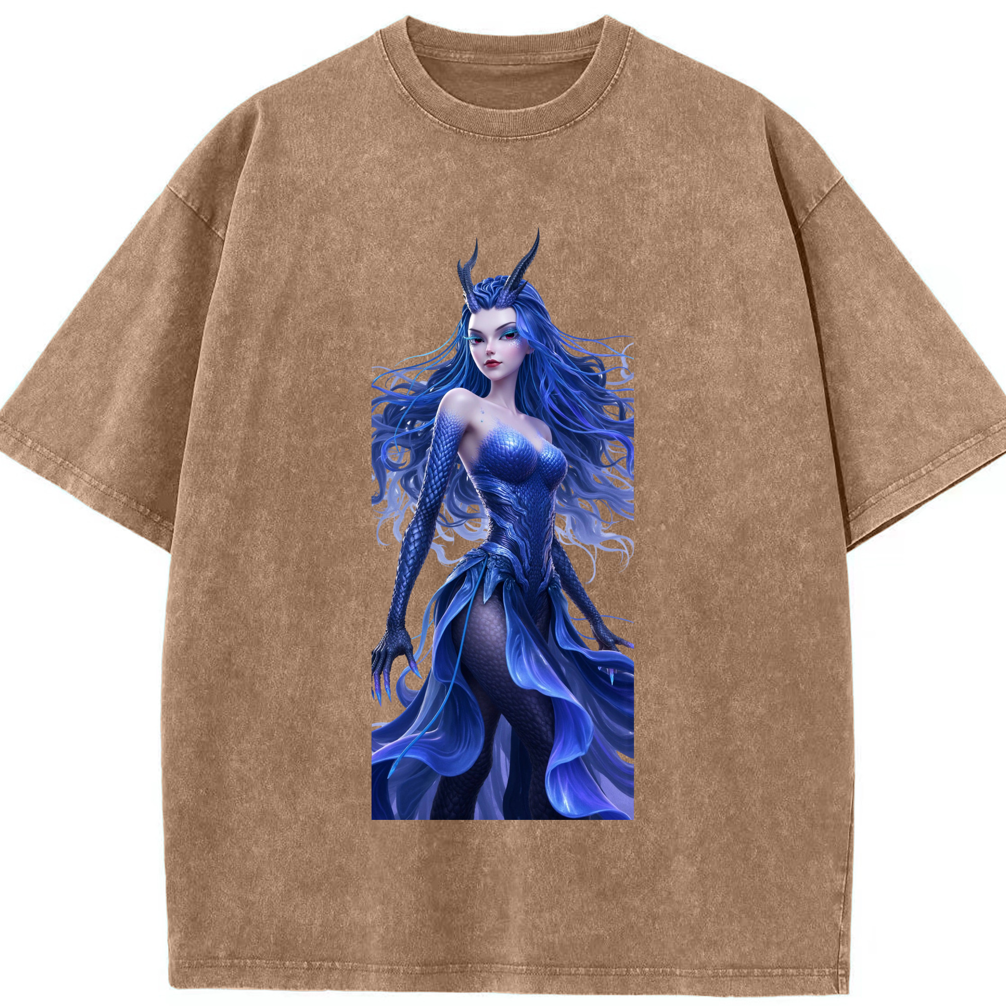 （画像用） Ne Zha 2 ナタ 魔童の大暴れ 綿100% ヴィンテージ風 半袖Tシャツ（フロントプリント）