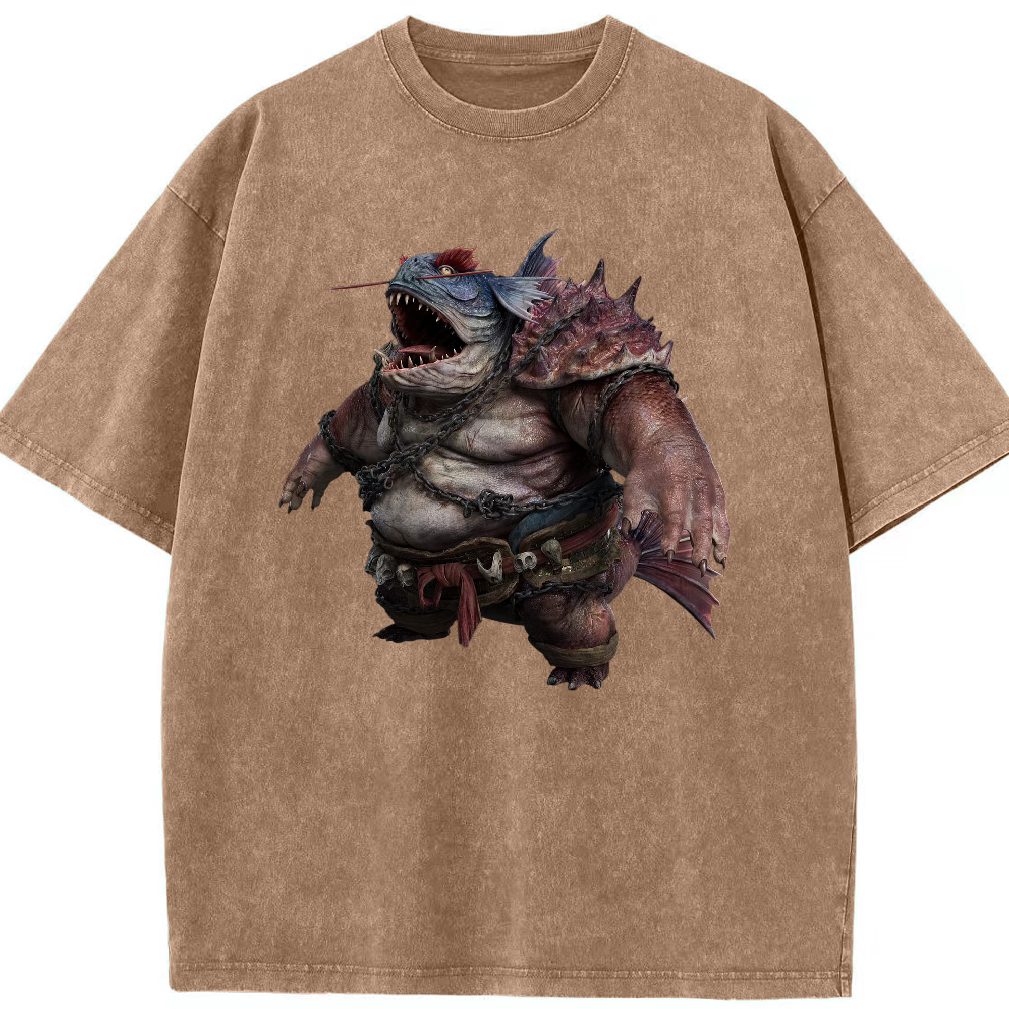 （画像用） Ne Zha 2 ナタ 魔童の大暴れ 綿100% ヴィンテージ風 半袖Tシャツ（フロントプリント）