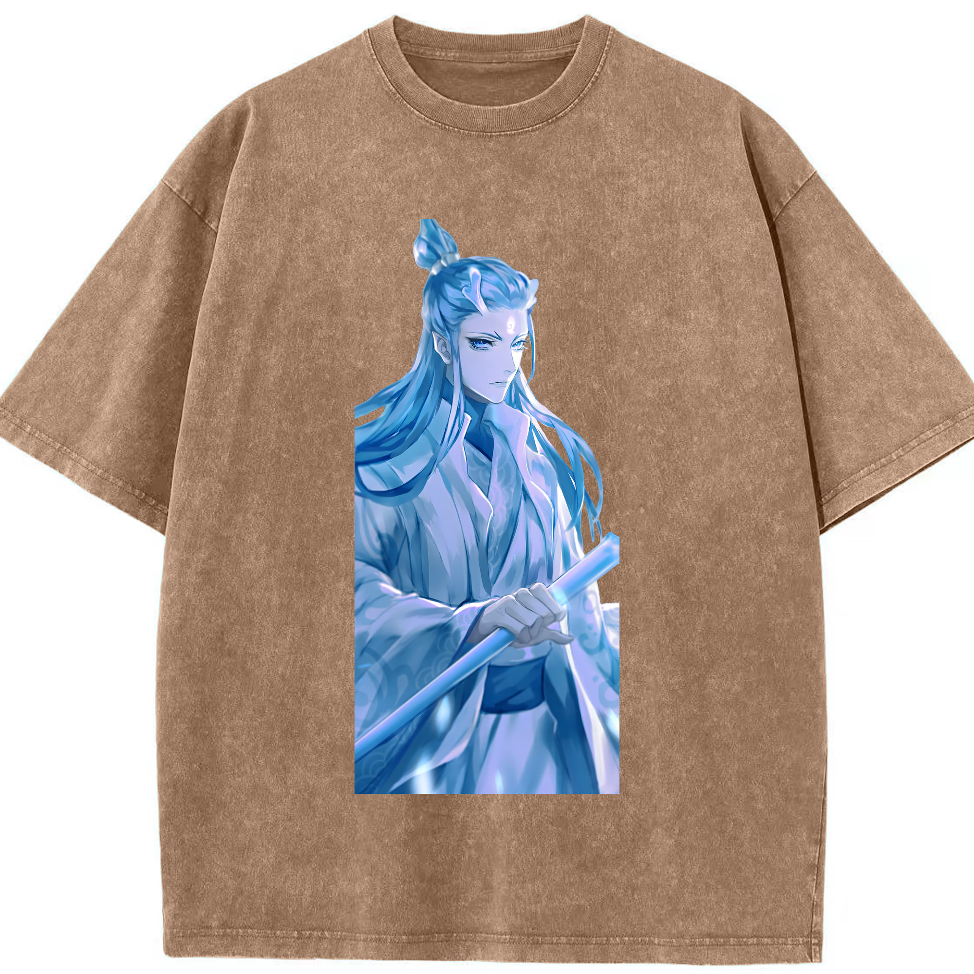 （画像用） Ne Zha 2 ナタ 魔童の大暴れ 綿100% ヴィンテージ風 半袖Tシャツ（フロントプリント）