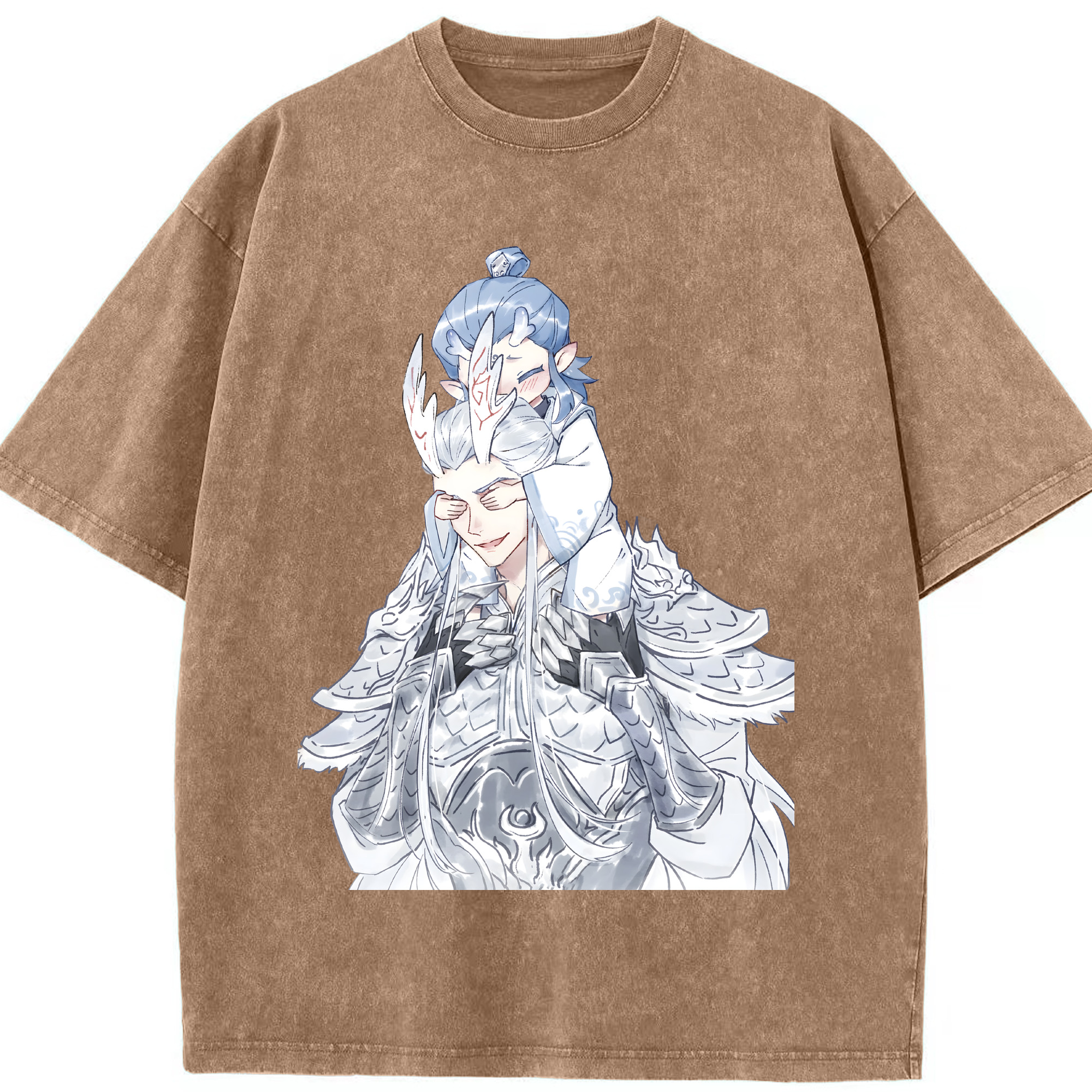 （画像用） Ne Zha 2 ナタ 魔童の大暴れ 綿100% ヴィンテージ風 半袖Tシャツ（フロントプリント）