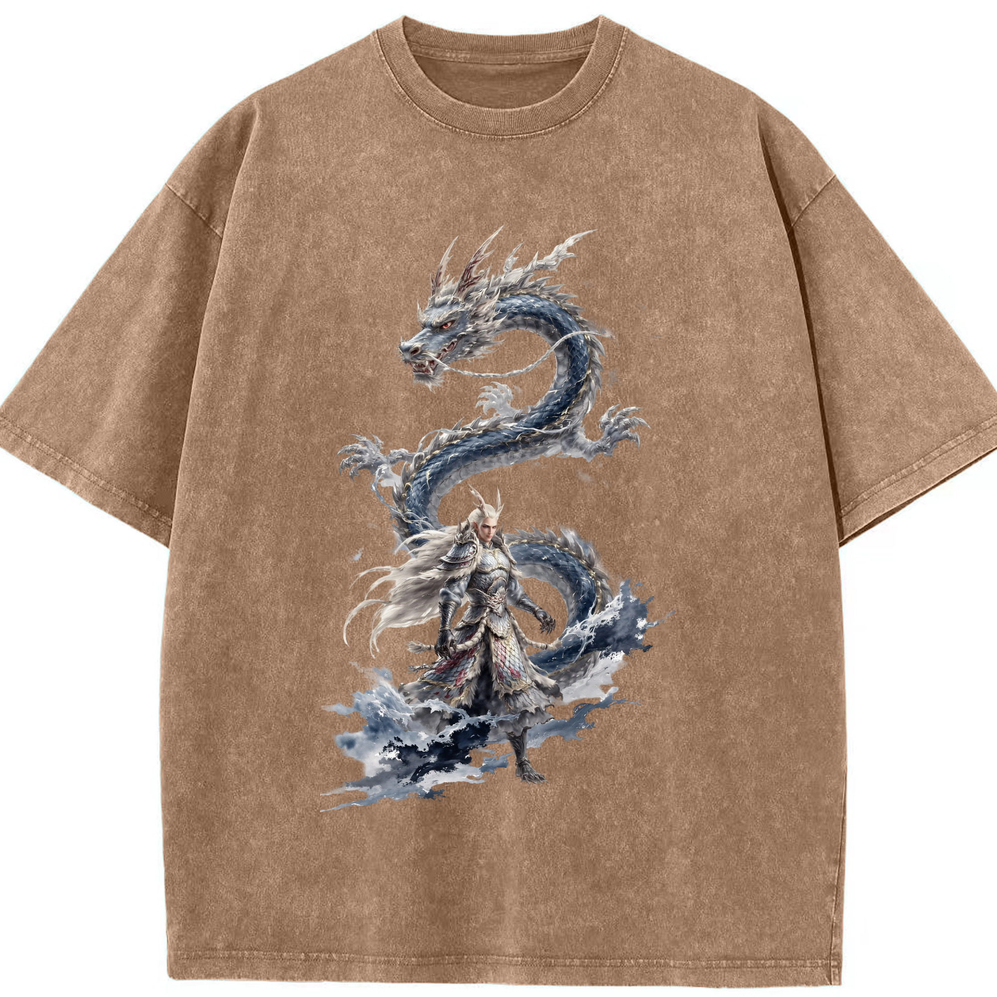 （画像用） Ne Zha 2 ナタ 魔童の大暴れ 綿100% ヴィンテージ風 半袖Tシャツ（フロントプリント）
