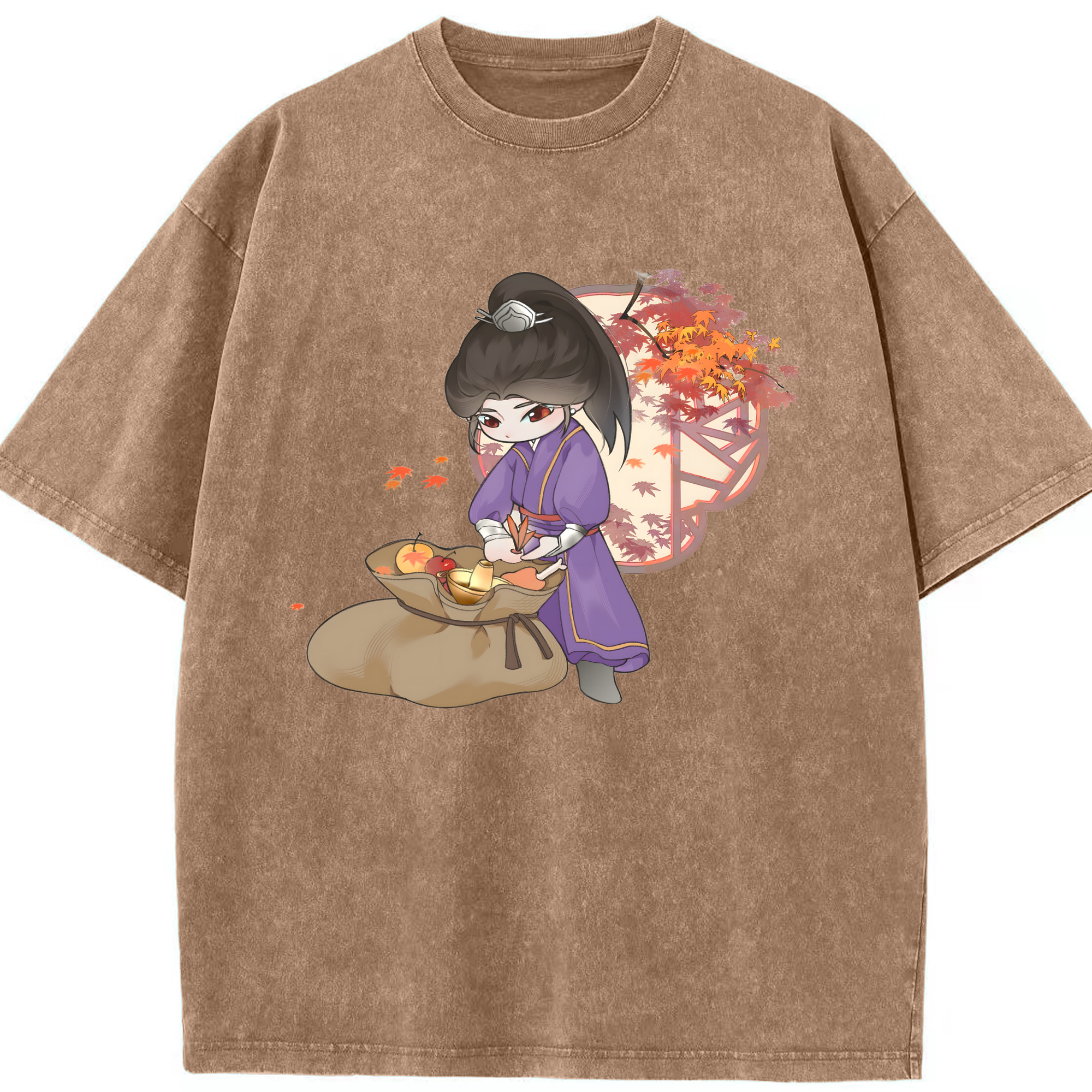 （画像用） Ne Zha 2 ナタ 魔童の大暴れ 綿100% ヴィンテージ風 半袖Tシャツ（フロントプリント）