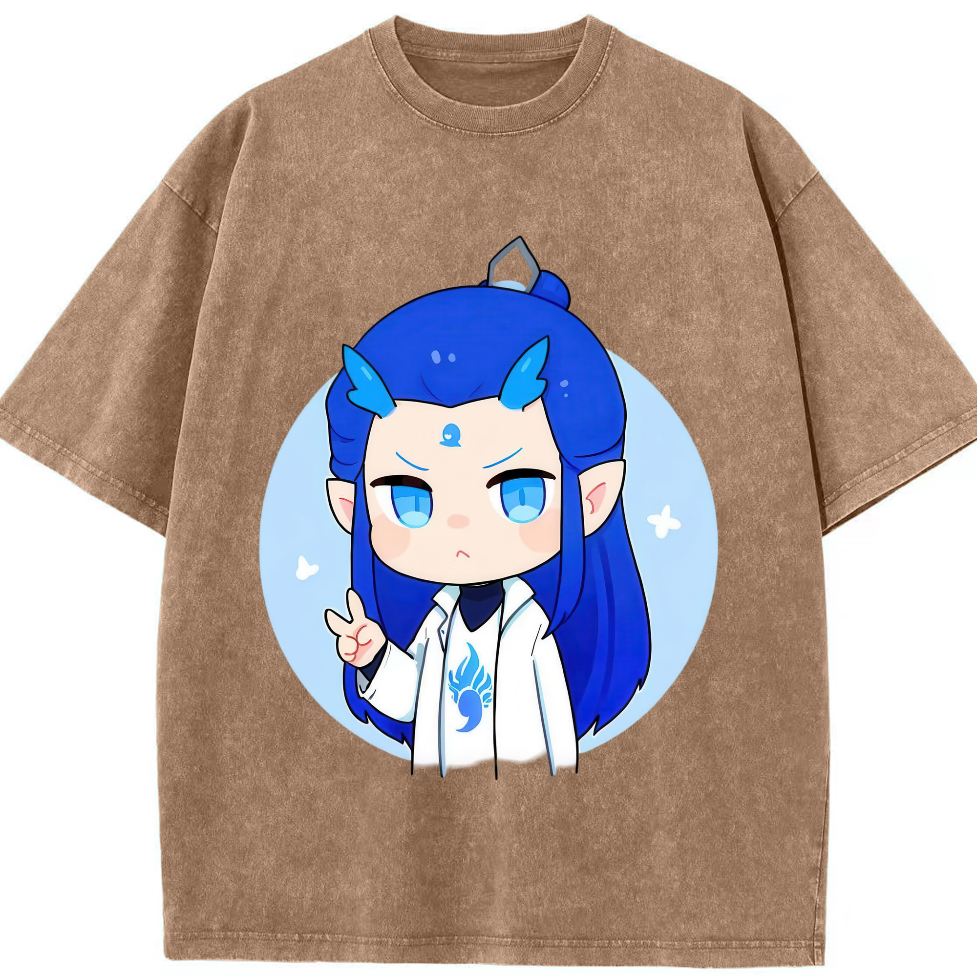 （画像用） Ne Zha 2 ナタ 魔童の大暴れ 綿100% ヴィンテージ風 半袖Tシャツ（フロントプリント）