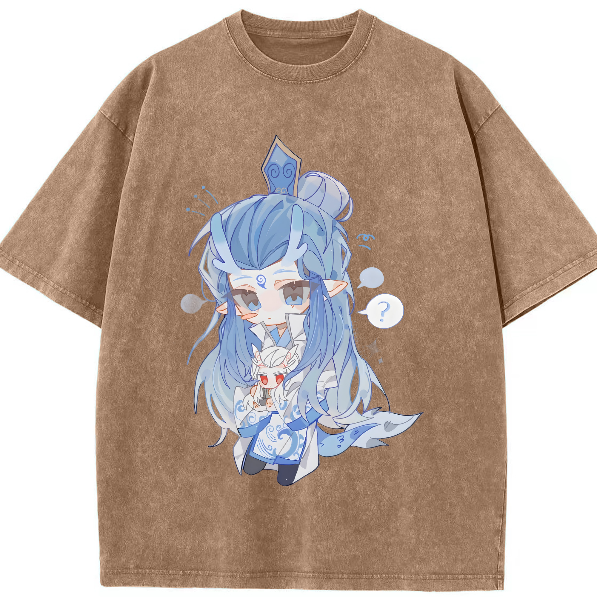 （画像用） Ne Zha 2 ナタ 魔童の大暴れ 綿100% ヴィンテージ風 半袖Tシャツ（フロントプリント）
