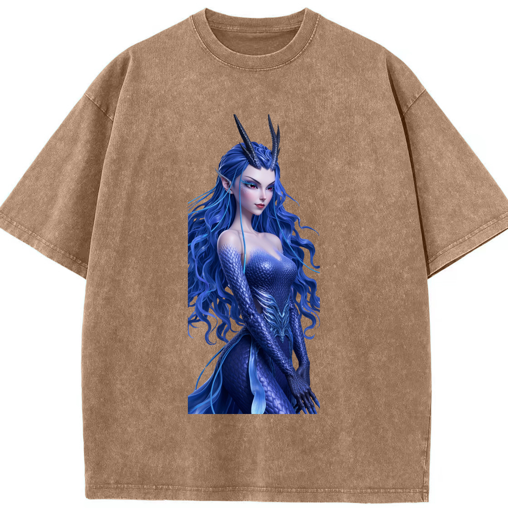 （画像用） Ne Zha 2 ナタ 魔童の大暴れ 綿100% ヴィンテージ風 半袖Tシャツ（フロントプリント）