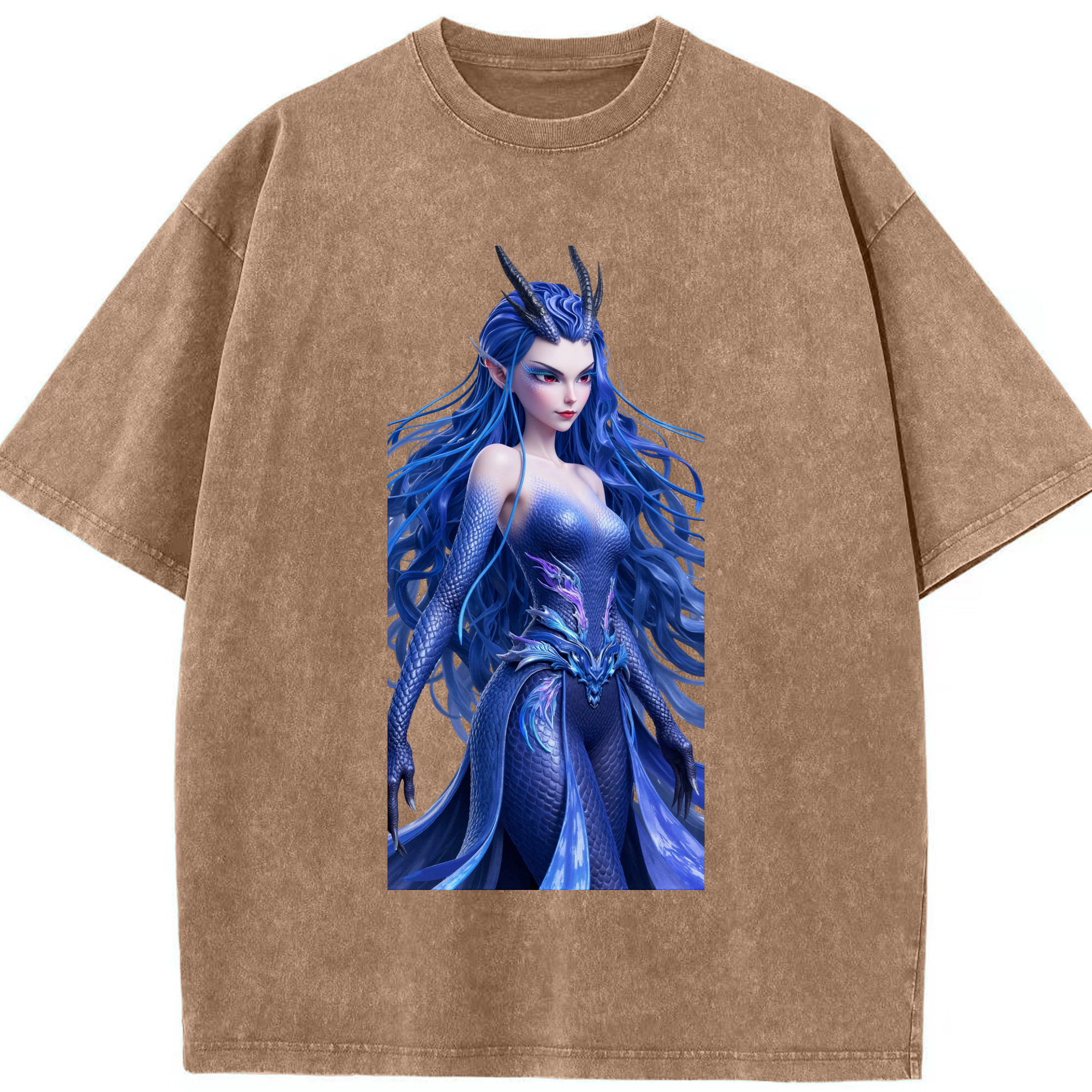 （画像用） Ne Zha 2 ナタ 魔童の大暴れ 綿100% ヴィンテージ風 半袖Tシャツ（フロントプリント）